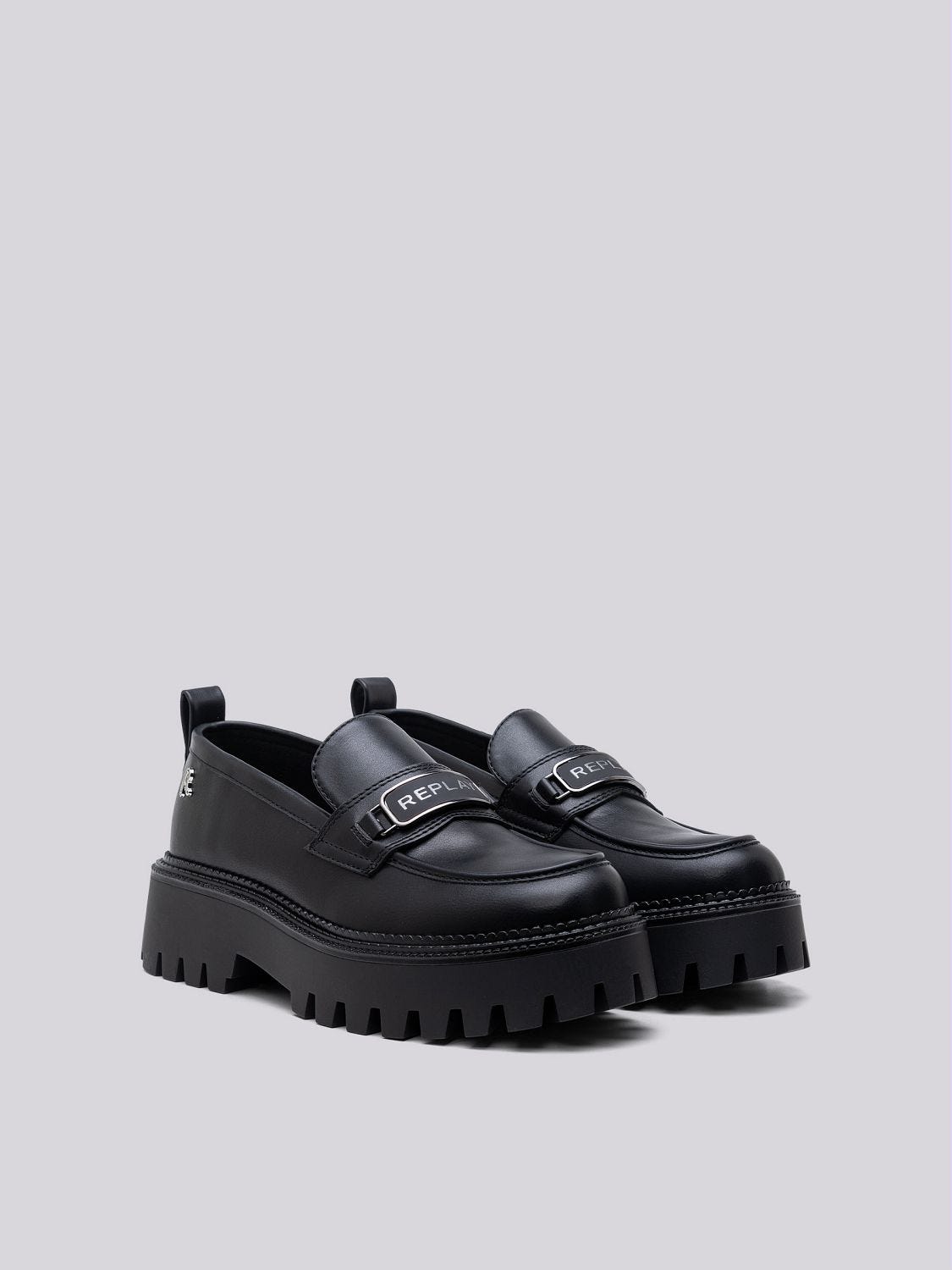 Numb rombo platform loafers with logo Black | Replay Jeans