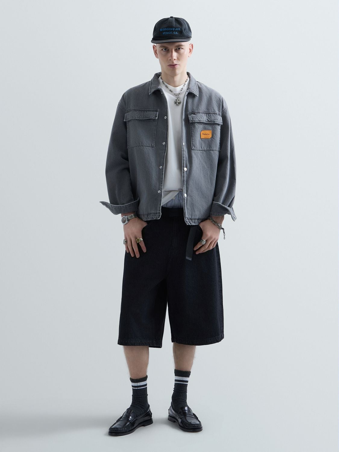 REPLAY REPLAY INC. BAGGY-FIT MALCOLM SHORTS KU1006.000.D936001 BLACK DELAVÉ 1