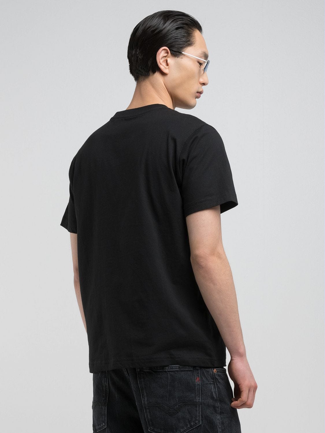 送料込★REPLAY★M3059 Tシャツ T-shirt with blurry lettering Black | Replay Jeans