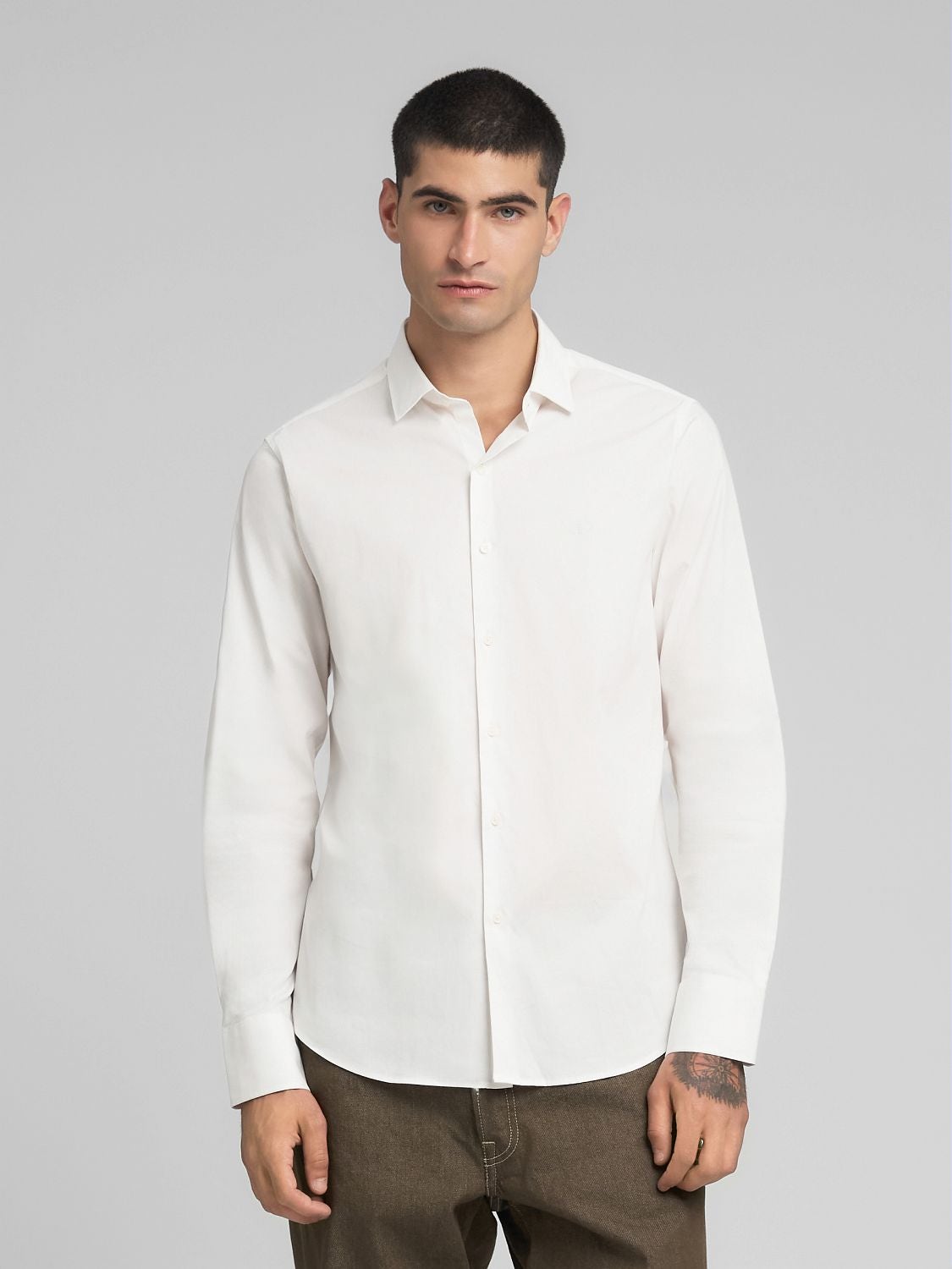 REPLAY SLIM-FIT POPLIN SHIRT M4140 .000.80279A WHITE 2