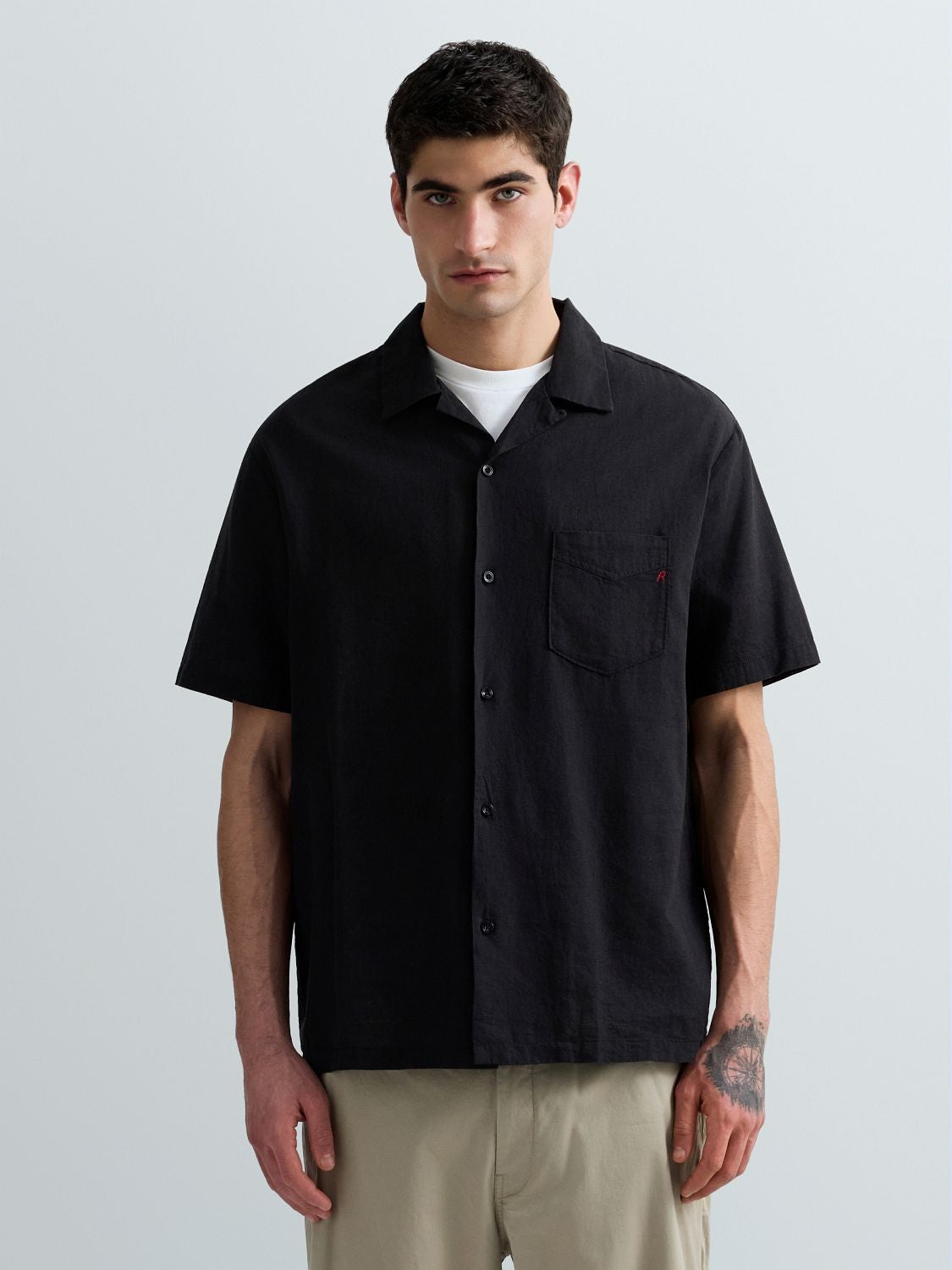 RELAXED-FIT LINEN AND COTTON SHIRT