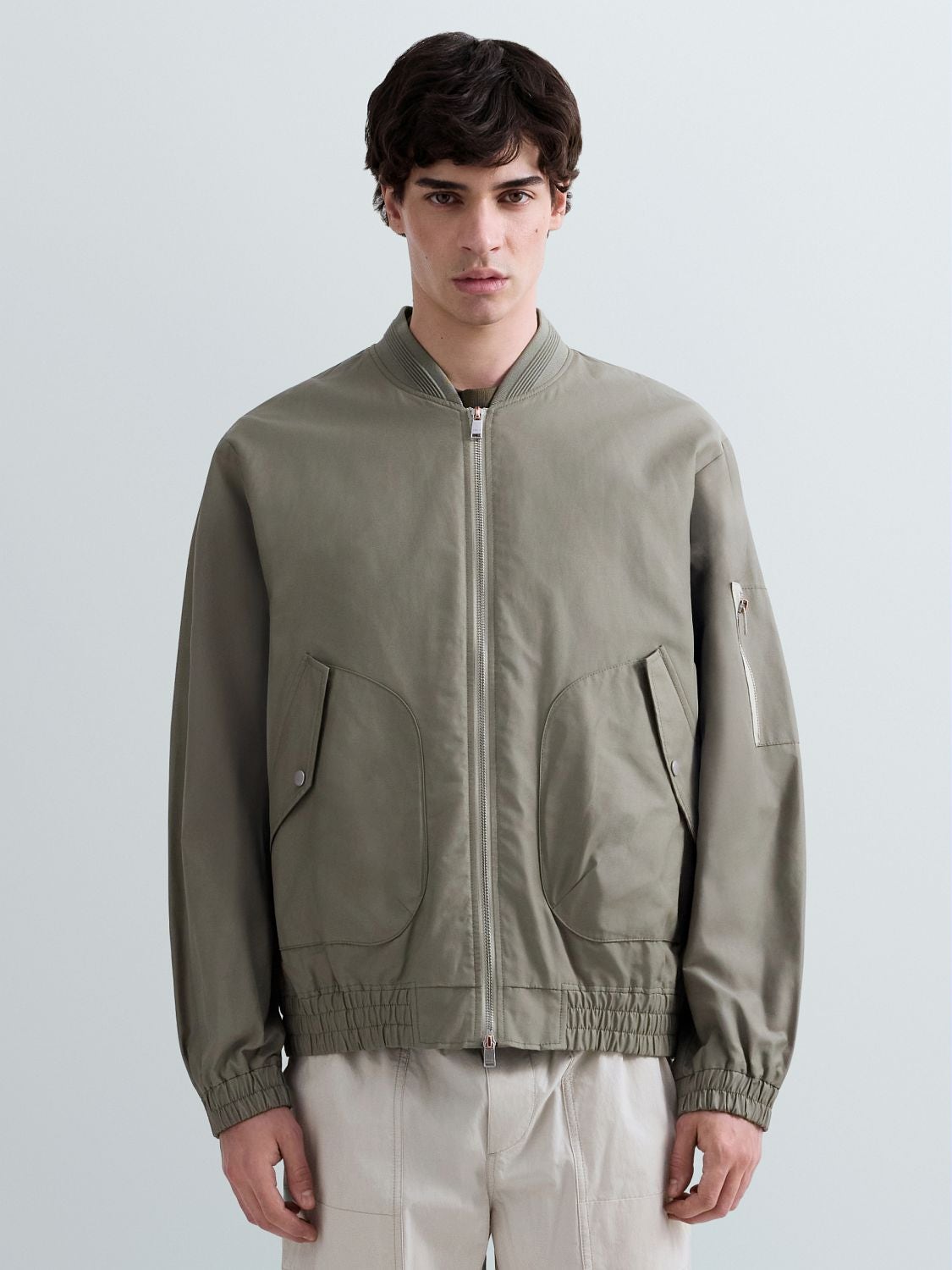 TWILL BOMBER WITH LETTERING