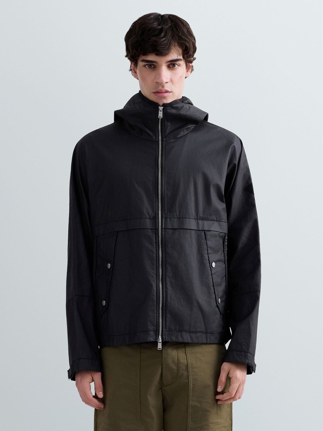HOODED FABRIC JACKET