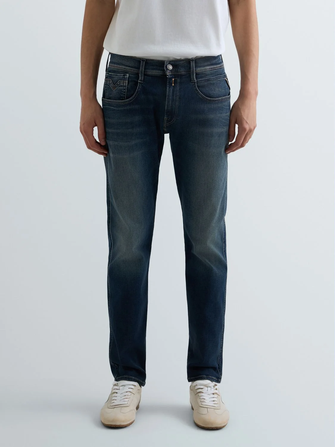 REPLAY ANBASS SLIM-FIT JEANS M914E .000.661 604 DARK BLUE 2