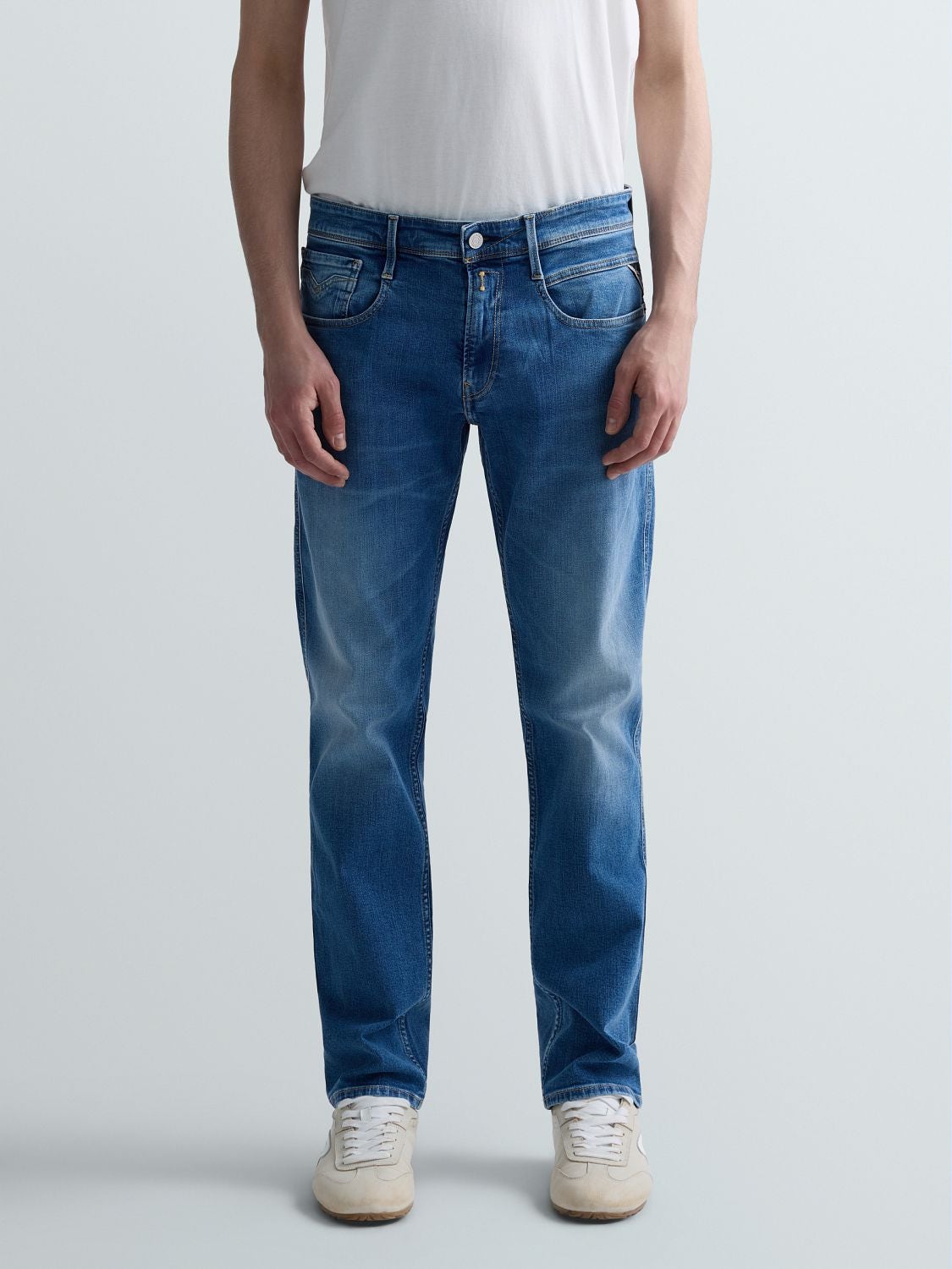 REPLAY ANBASS SLIM-FIT JEANS M914Y .000.573 844 MEDIUM BLUE 2