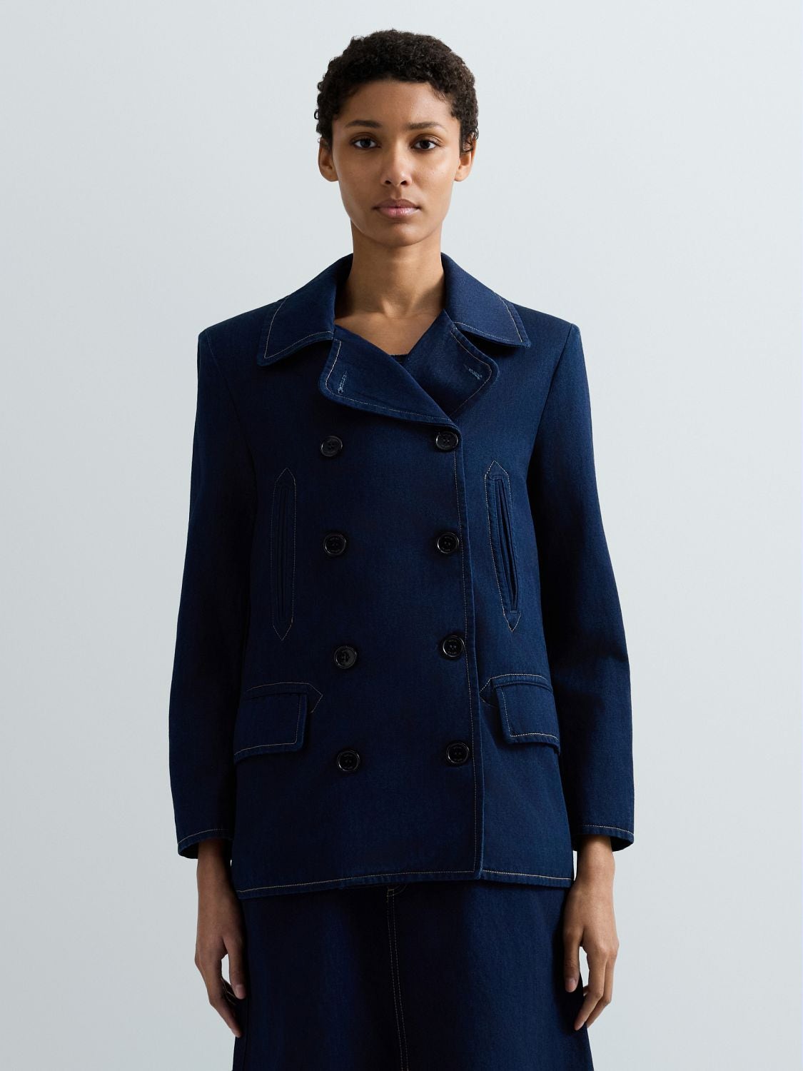 REPLAY DOUBLE-BREASTED DENIM JACKET W7999 .000.246 181 DARK BLUE 2