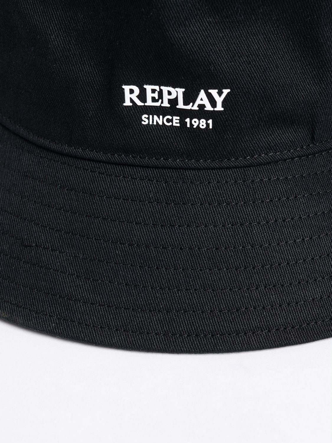 Bucket hat with logo Black | Replay Jeans