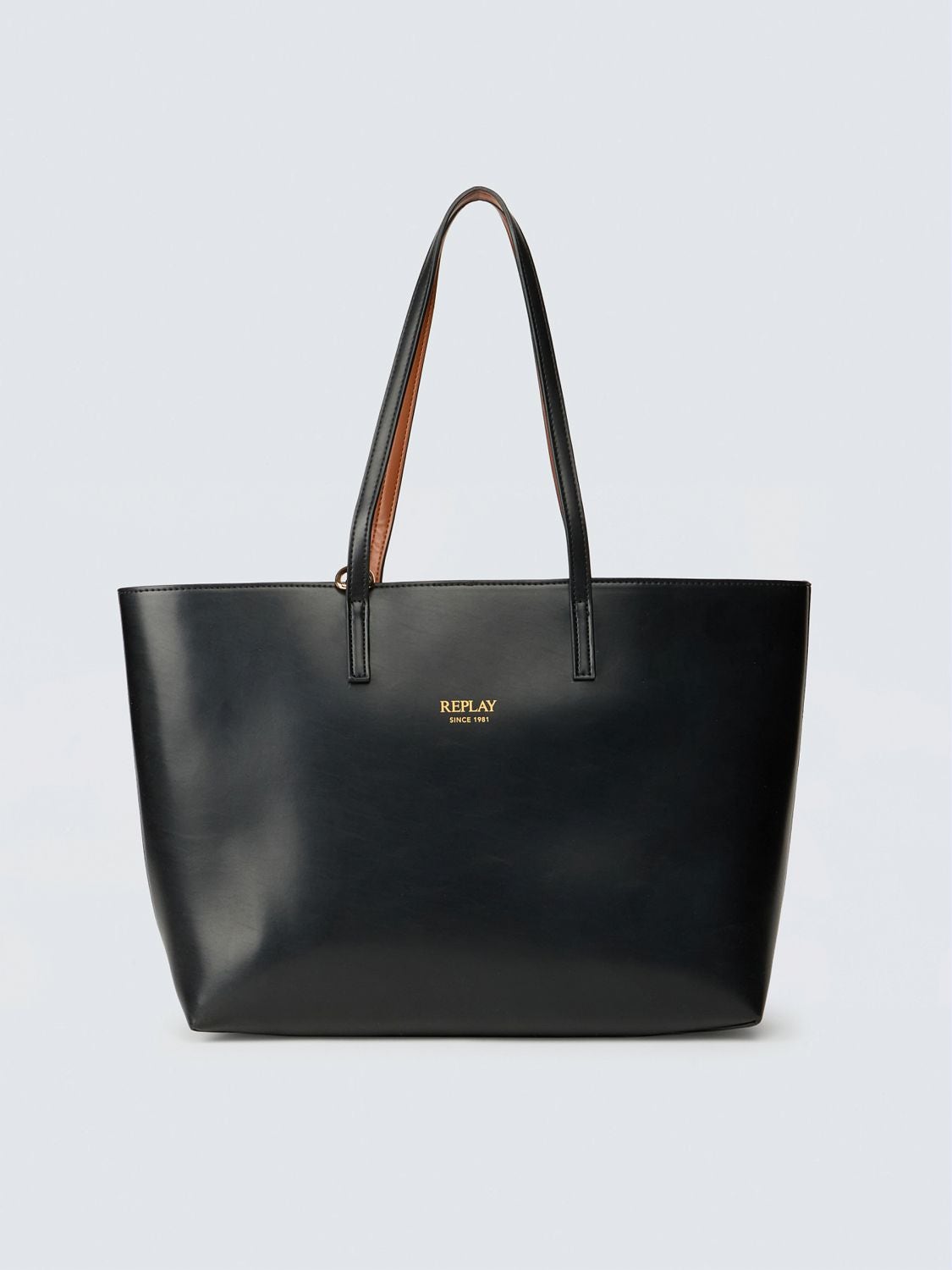 REPLAY REVERSIBLE BAG WITH MATCHING CLUTCH FW3553.007.A2003E BLACK+CAMBR. BROWN+SHINY BLACK 1