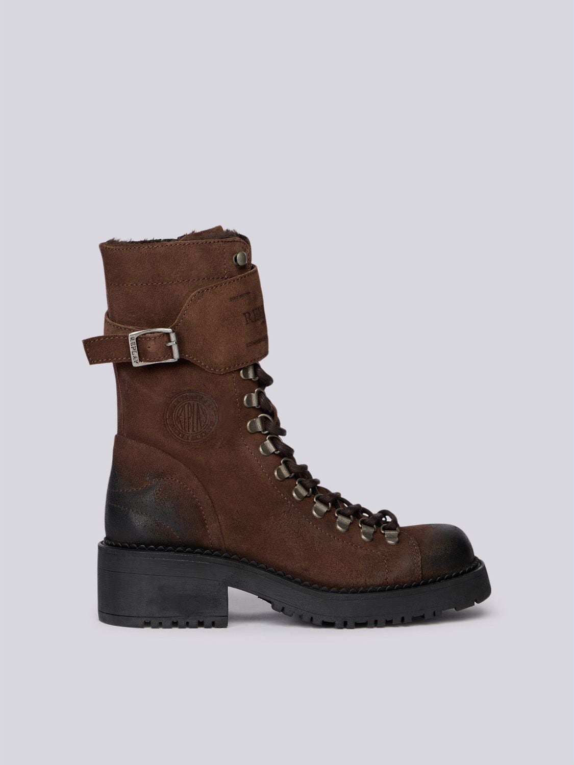 REPLAY RAVEN SUEDE LEATHER BOOTS GWLA3 .000.C0008L CHOCOLATE 1