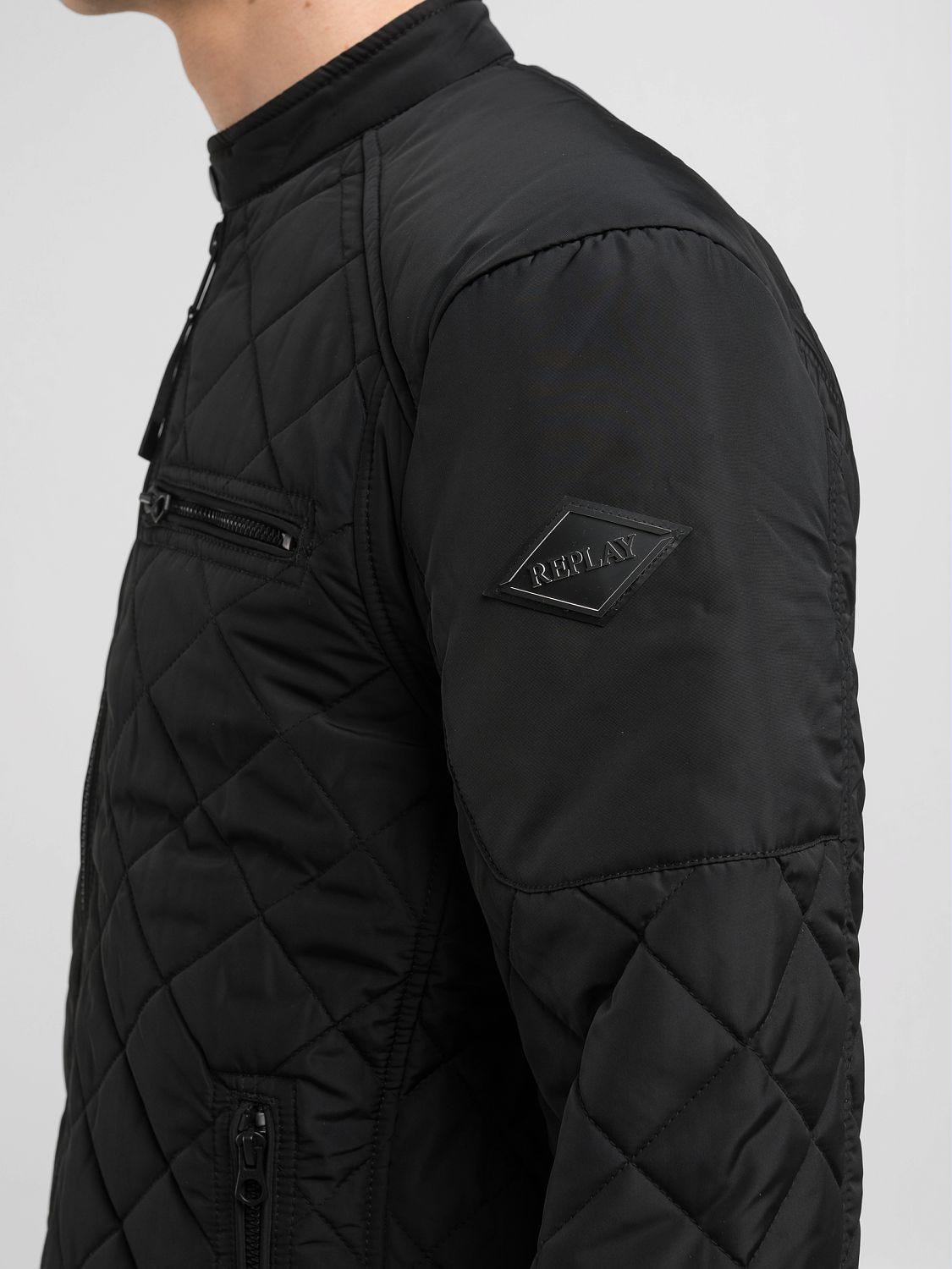 Full-zip technical fabric jacket Black | Replay Jeans
