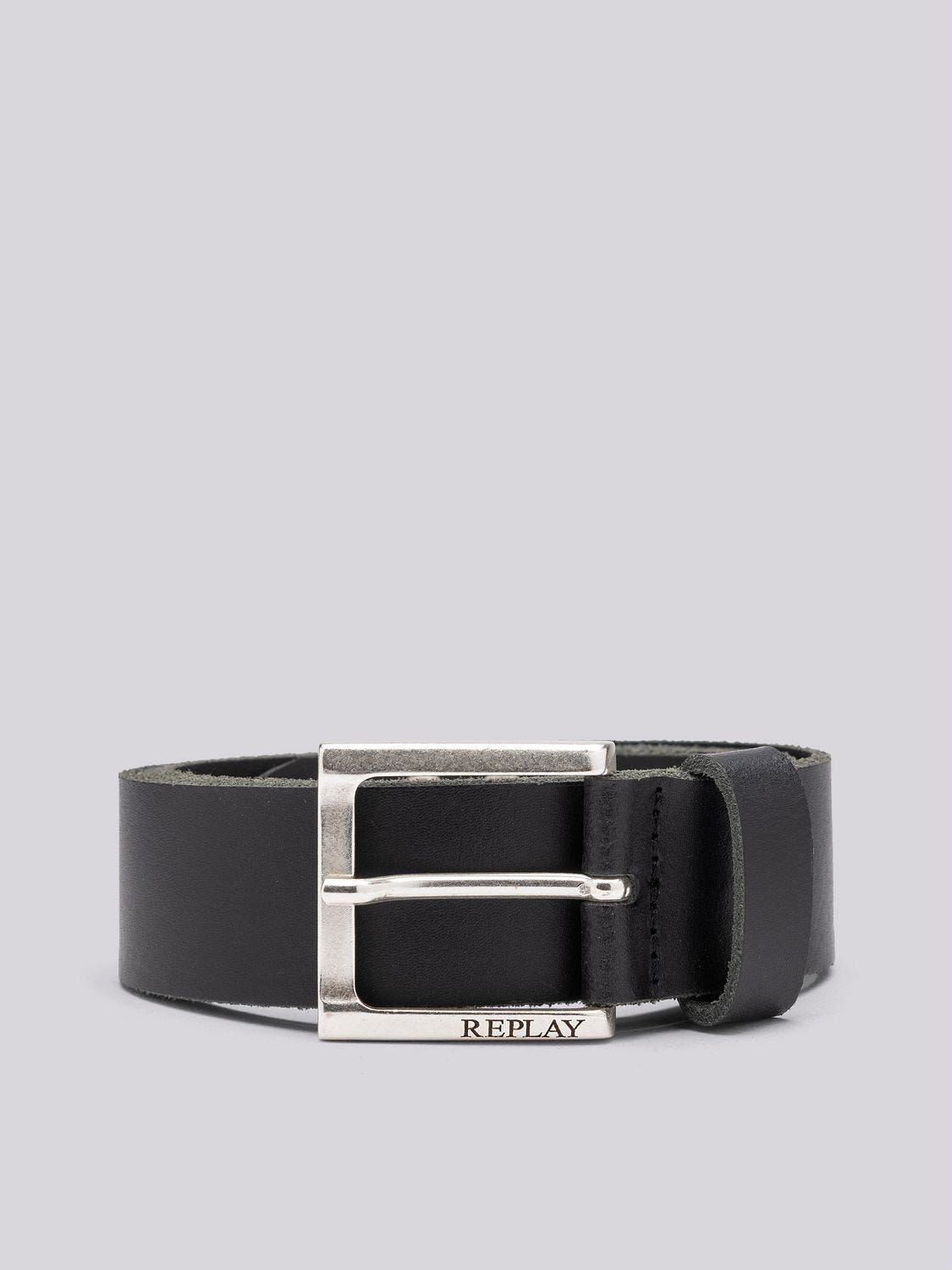 Studded leather belt Black | Replay Jeans