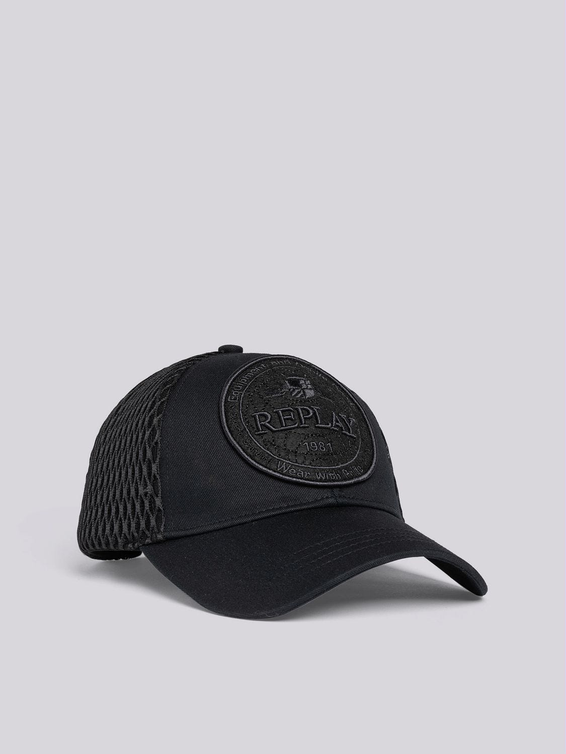 Cap with maxi-logo Optical white | Replay Jeans