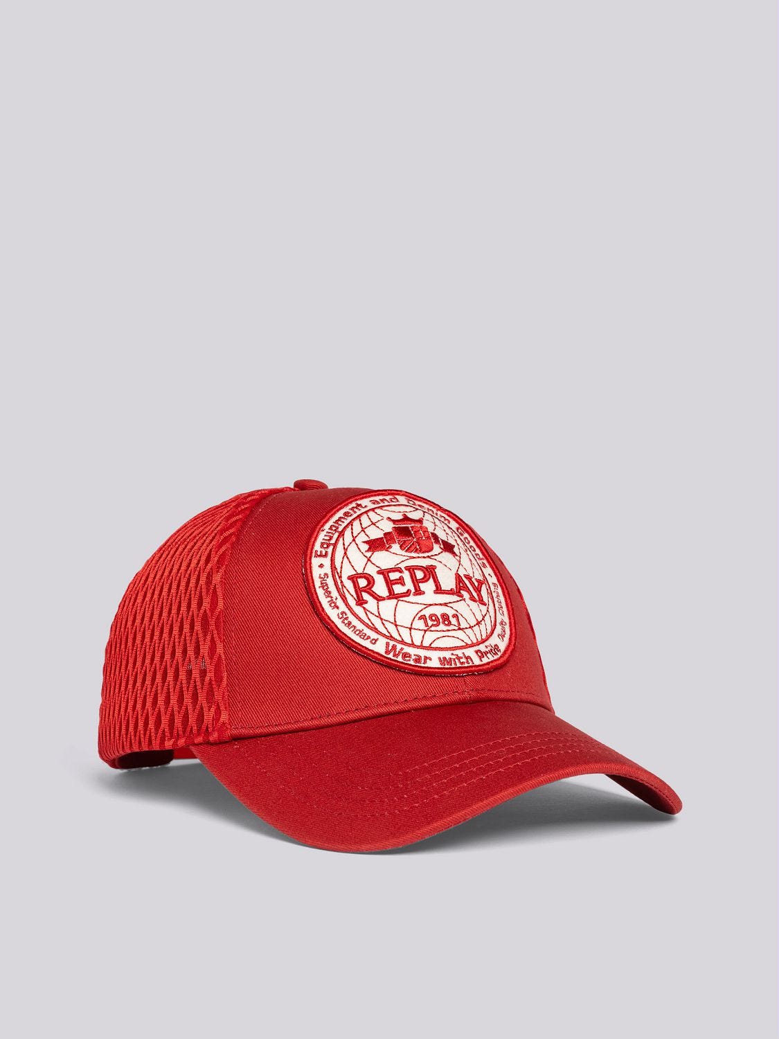 Cap with maxi-logo Optical white | Replay Jeans
