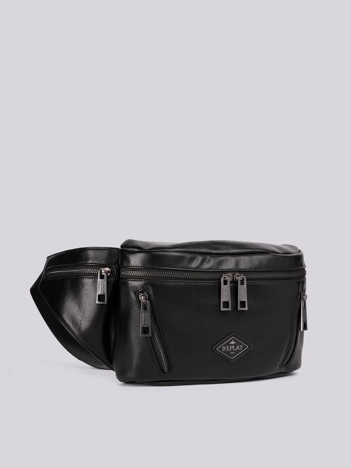 Creased-effect belt bag Black | Replay Jeans