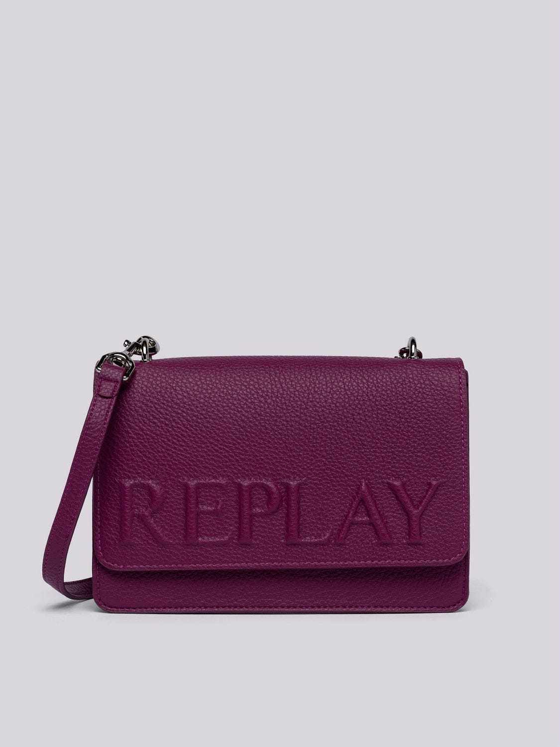 Solid-colour crossbody bag Magenta purple | Replay Jeans