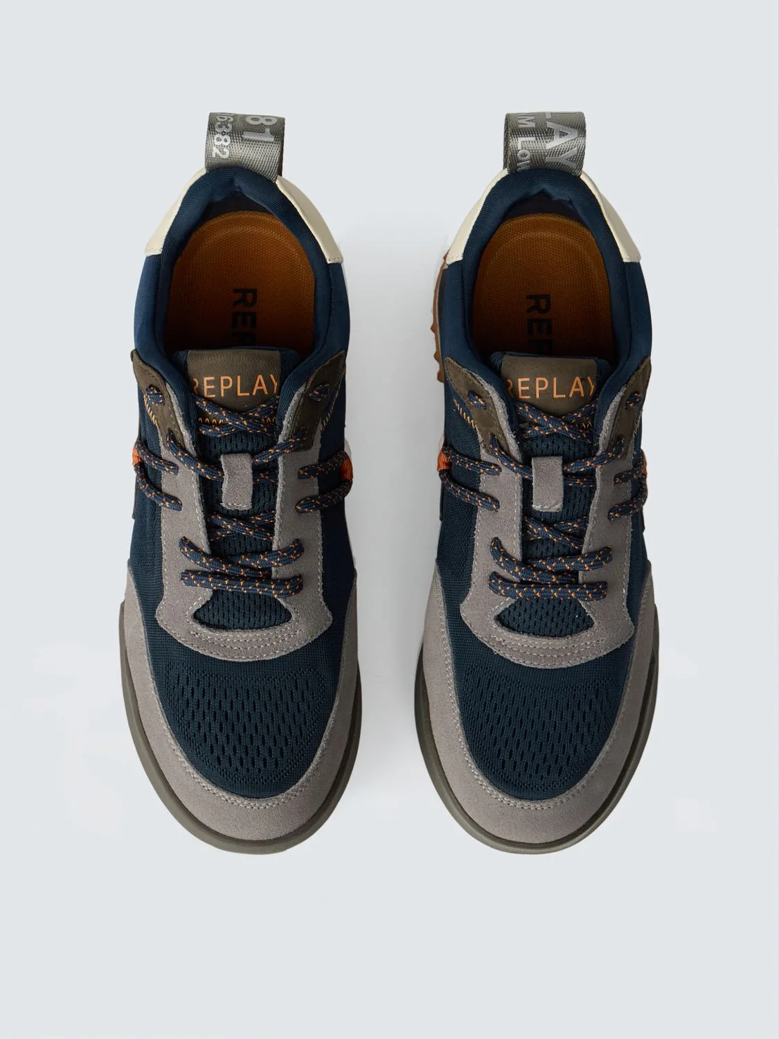 Field jupiter engineered 2 lace-up sneakers Navy grey | Replay Jeans