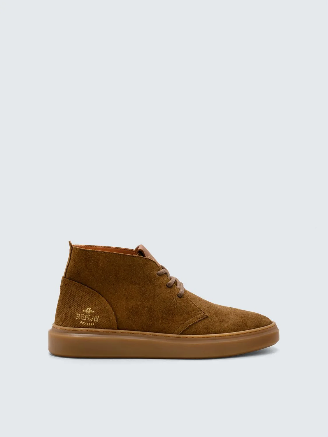REPLAY BRICE MID SUEDE HIGH-TOP SNEAKERS GMZ8H .000.C0008L TAN_ 1