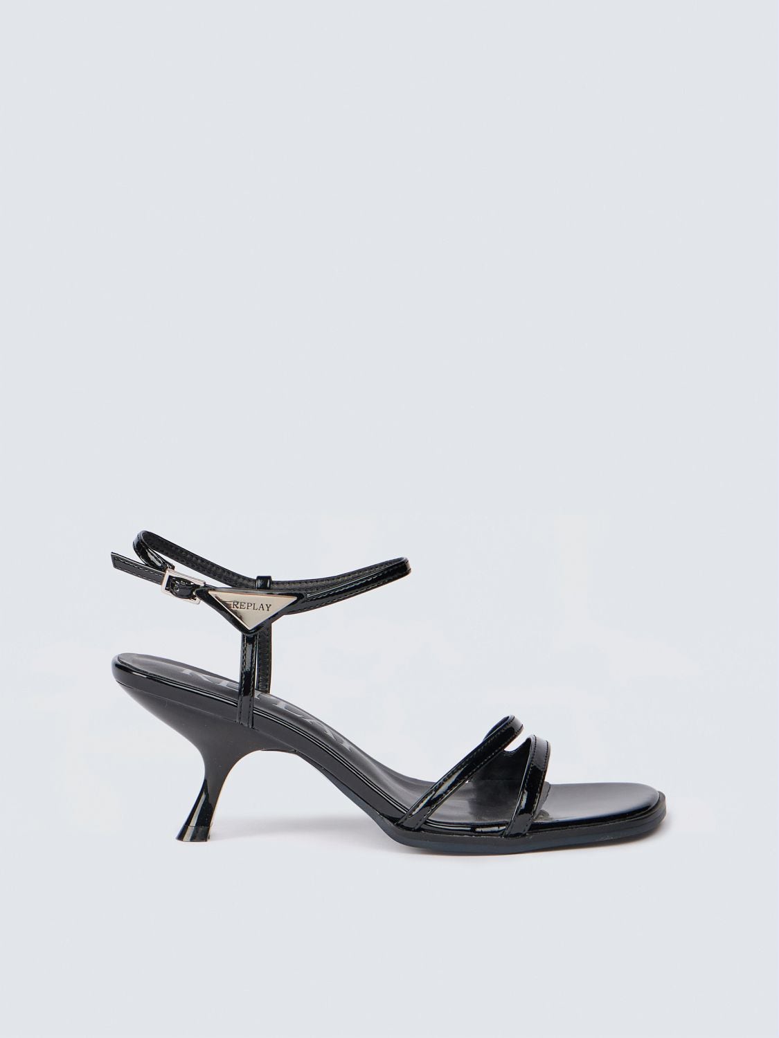 REPLAY CAROLINE SUN SANDALS WITH CURVED HEELS GWH3G .000.C0001S BLACK 1