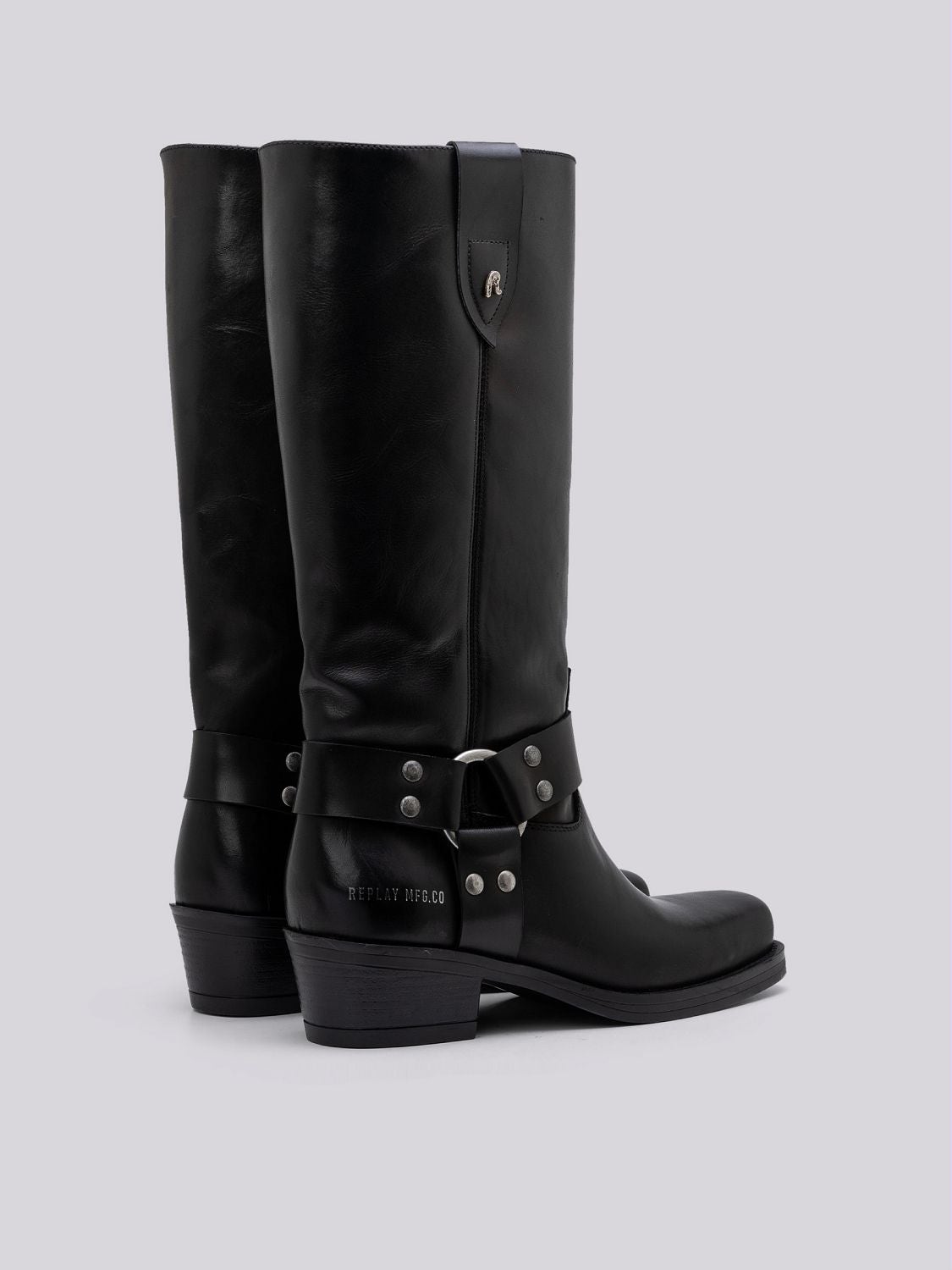 yilon Strap belt long bootsブラック Generation Y Women's Knee High Boots Strappy Buckles Combat