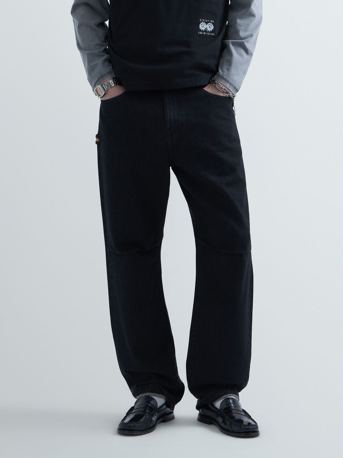 Replay inc. unisex straight-fit jeans Black delavé | Replay Jeans