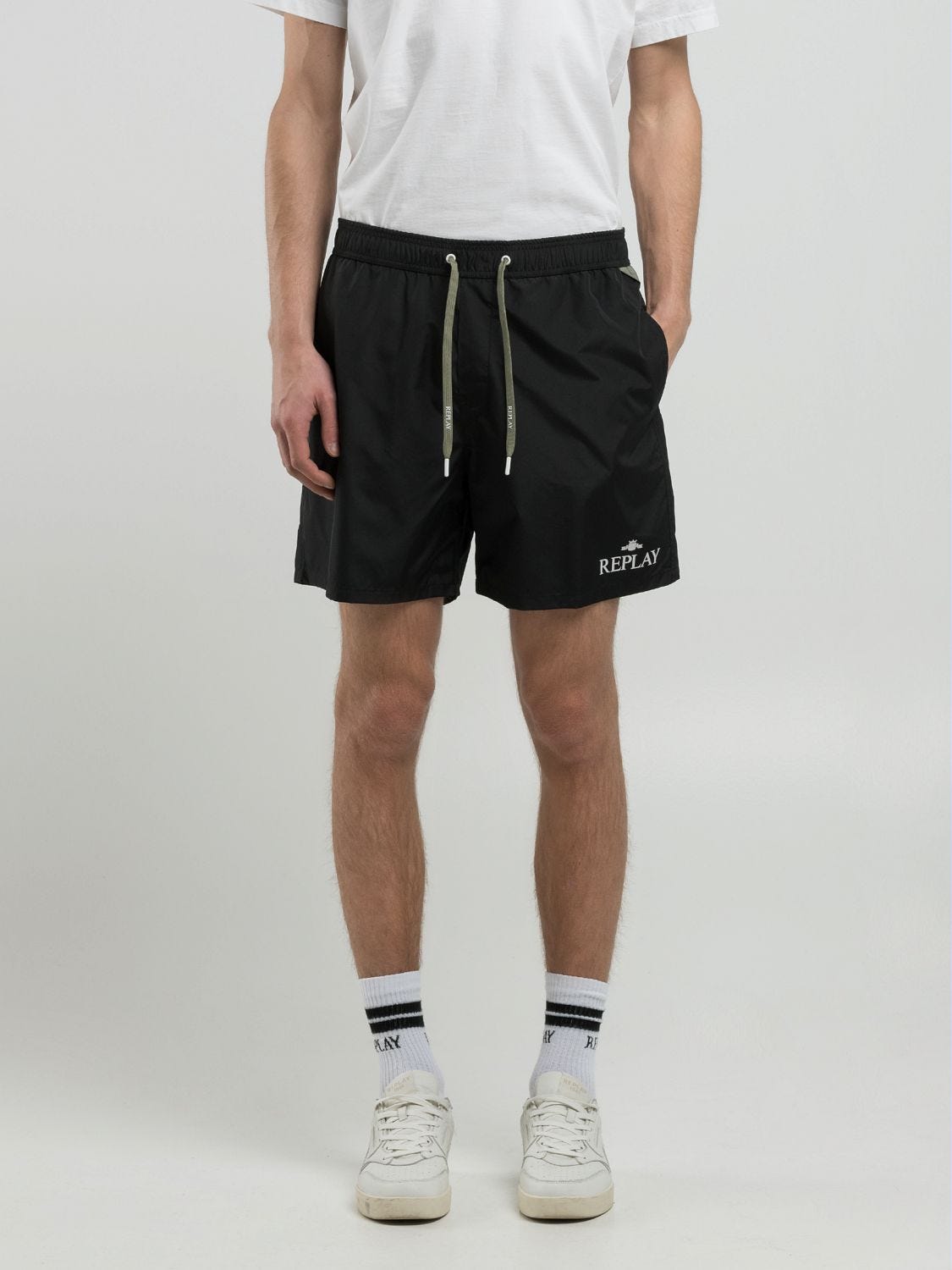 Swim shorts with lettering Black | Replay Jeans