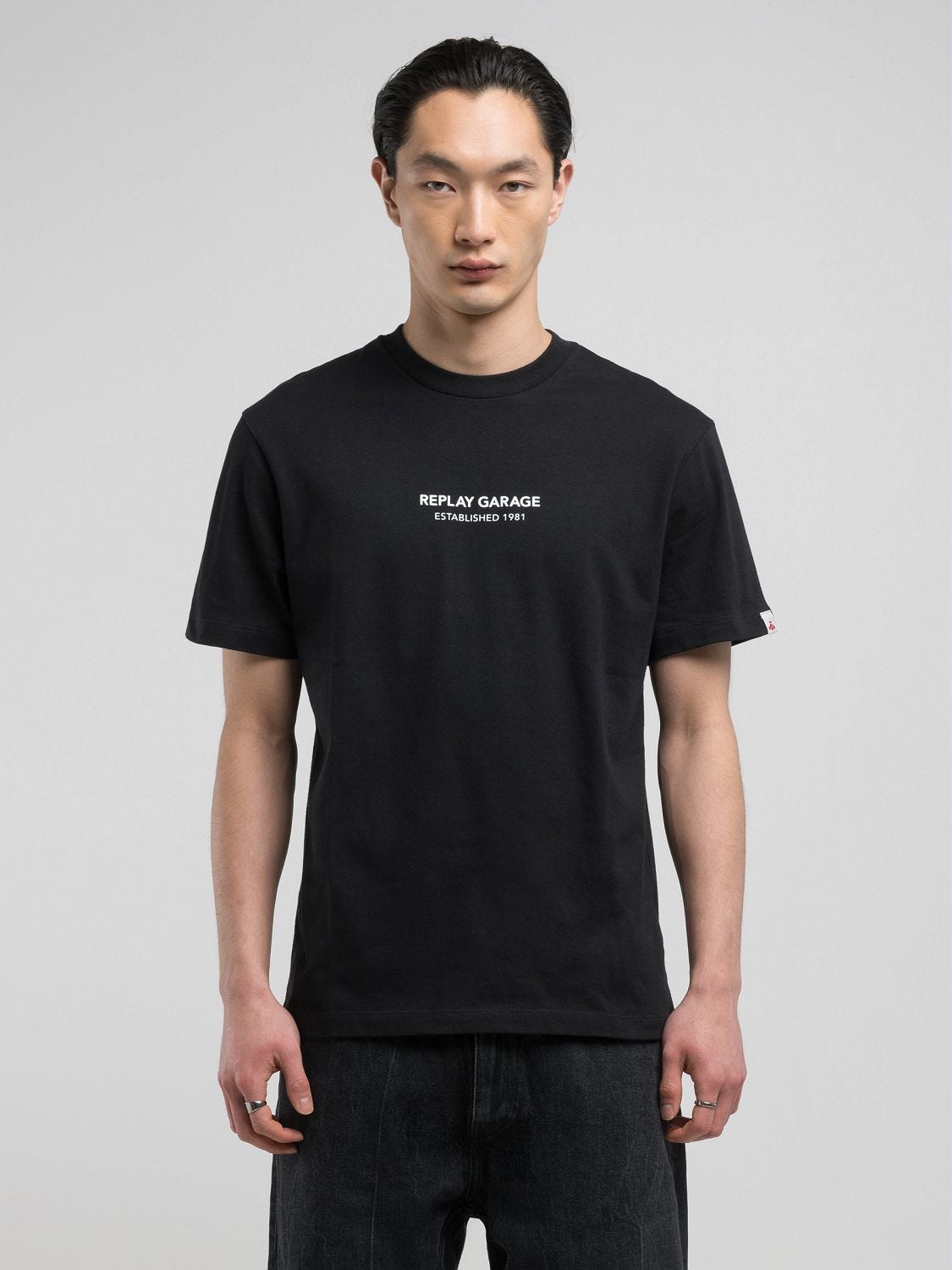 Relaxed-fit t-shirt with print Black | Replay Jeans