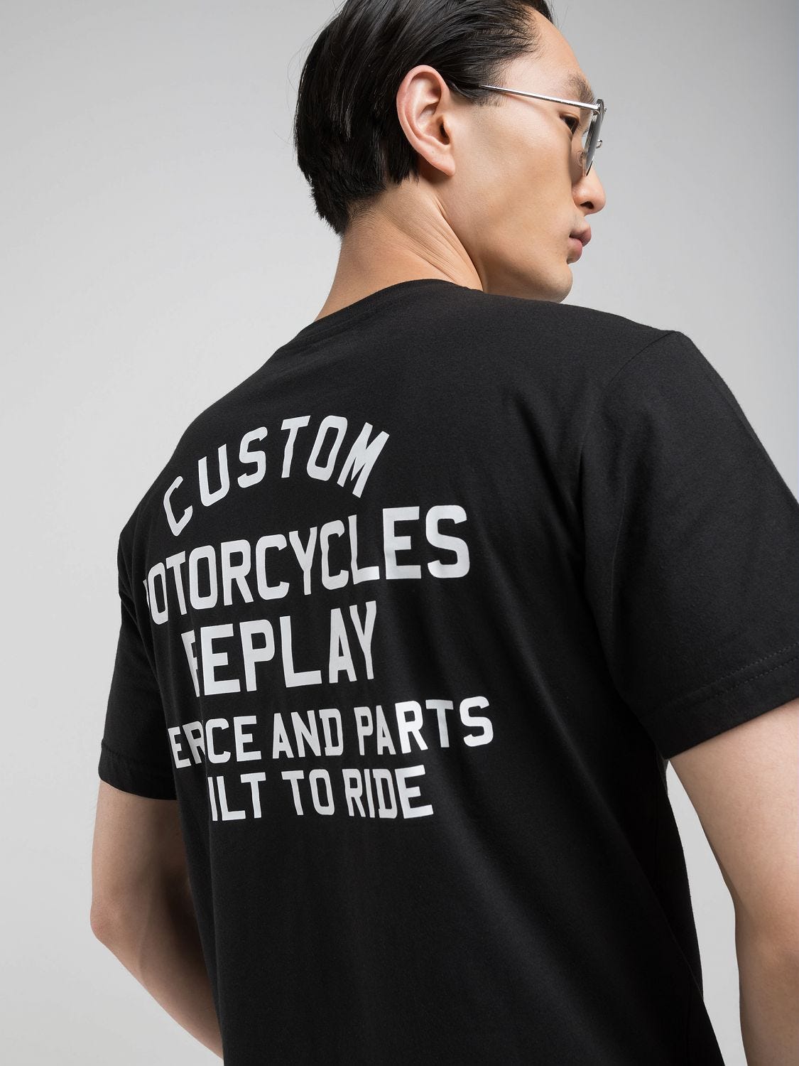 送料込★REPLAY★M3056 Tシャツ T-shirt with mini and maxi print Black | Replay Jeans