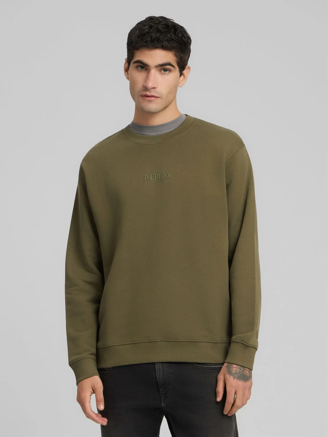 Crew-neck sweatshirt with lettering Mud | Replay Jeans