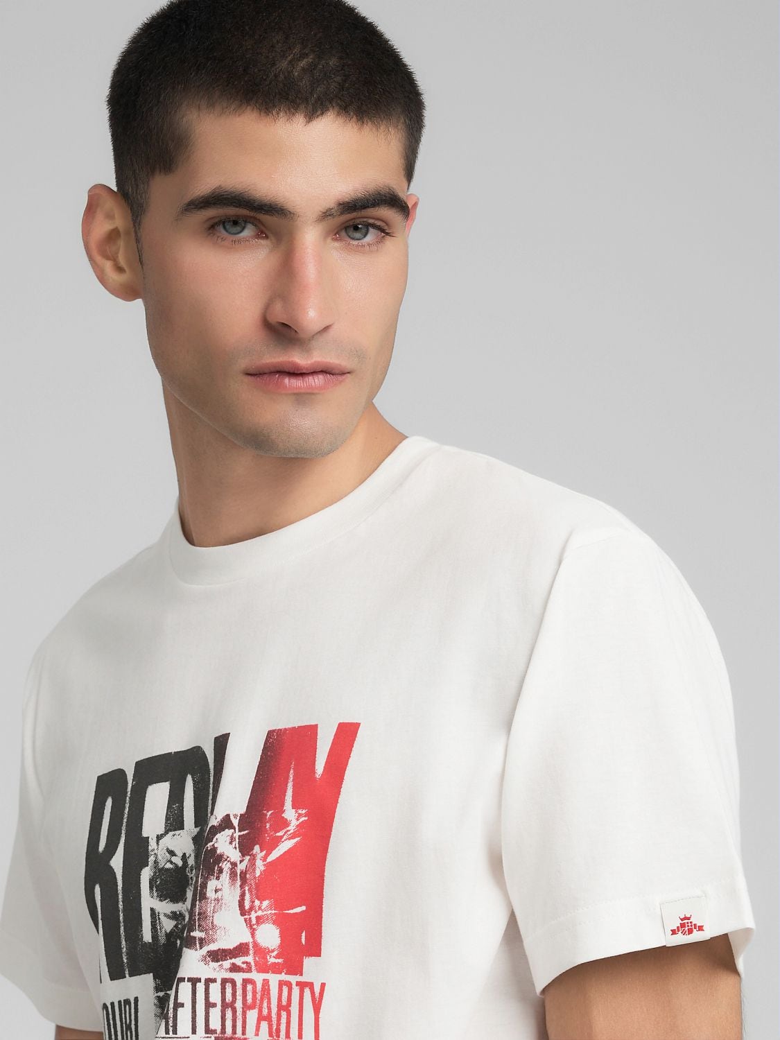 Maxi-print t-shirt Natural white | Replay Jeans