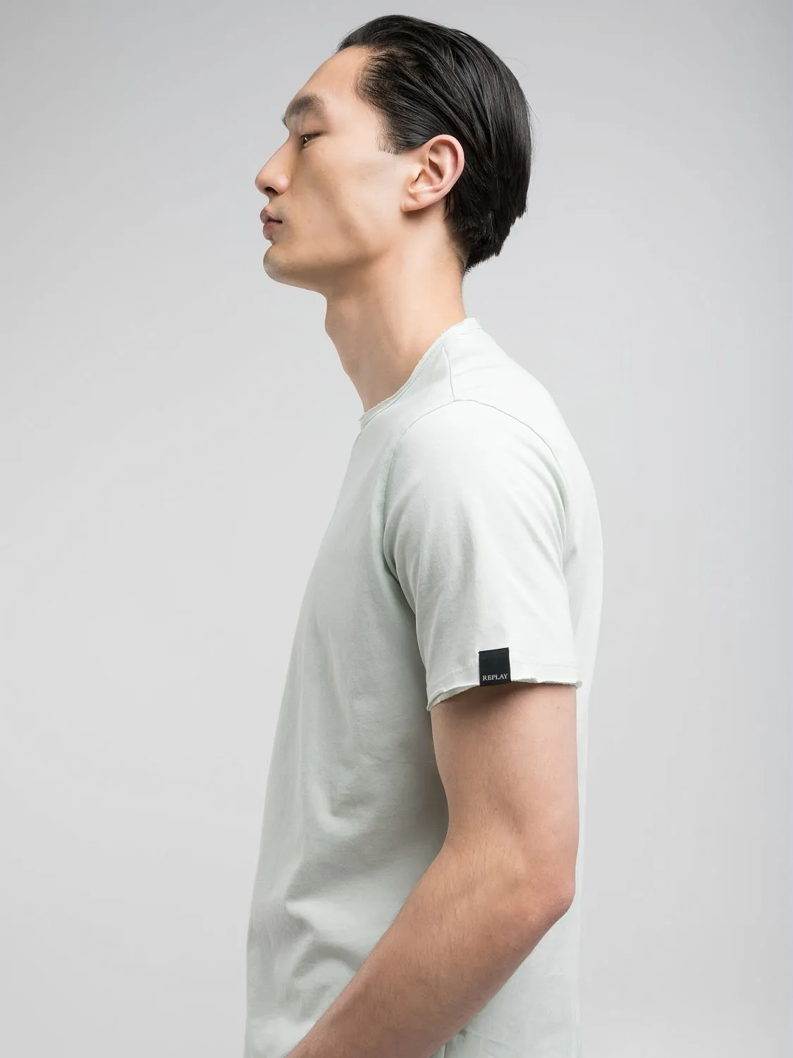 Tシャツ・カットソー REPLAY Men T Shirts M6241A 23228835 Green Replay sartoriale crew-neck jersey t-shirt Soft military