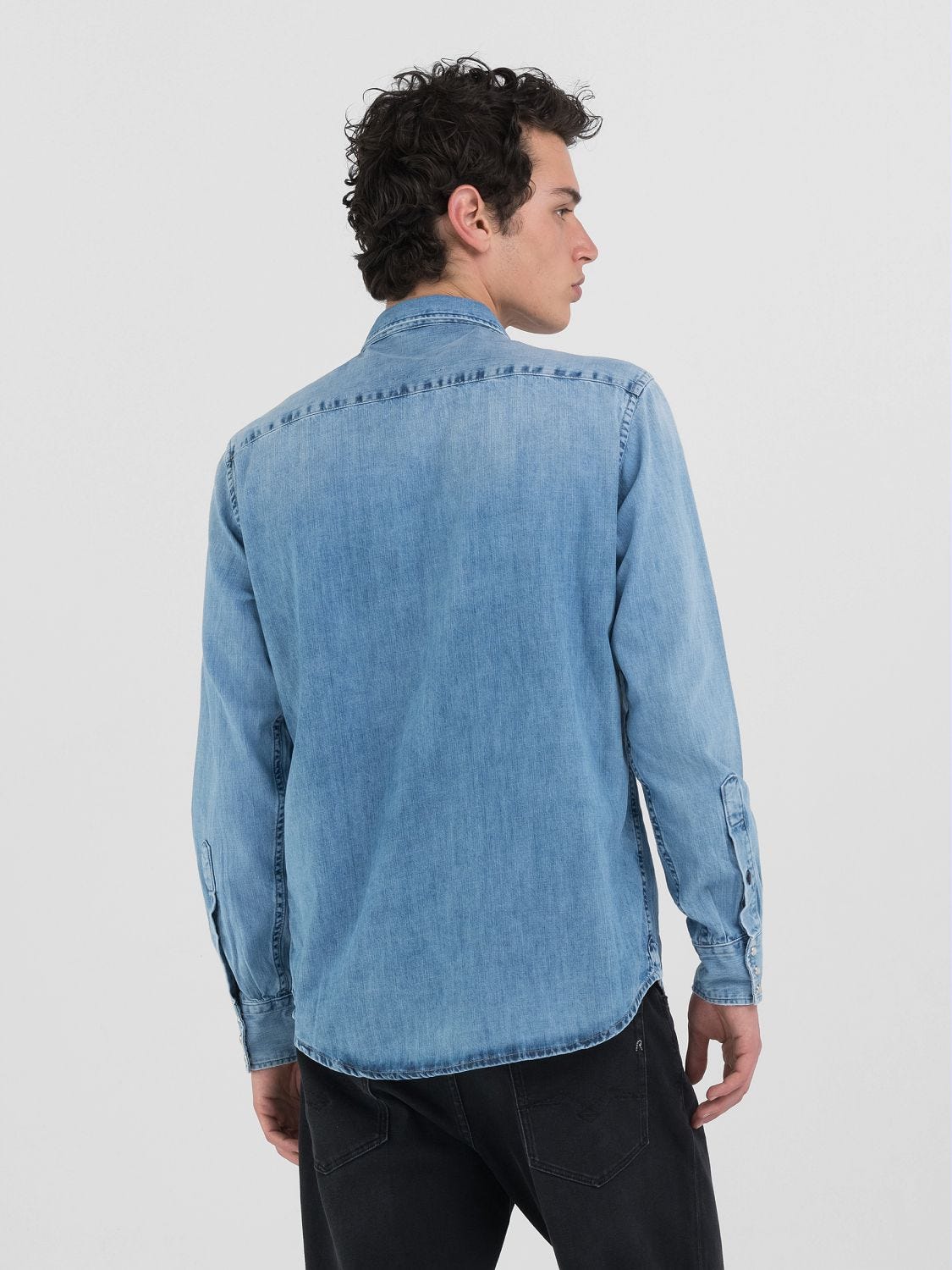 Regular-fit denim shirt Light blue | Replay Jeans