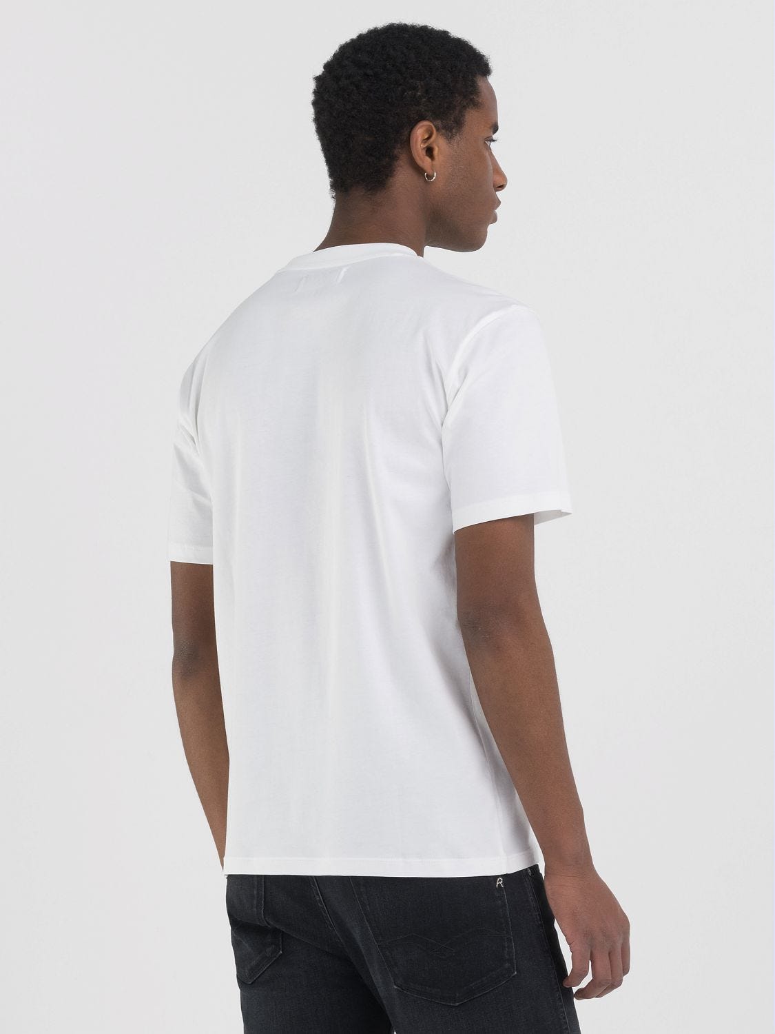 Jersey t-shirt with graphic print Natural white | Replay Jeans