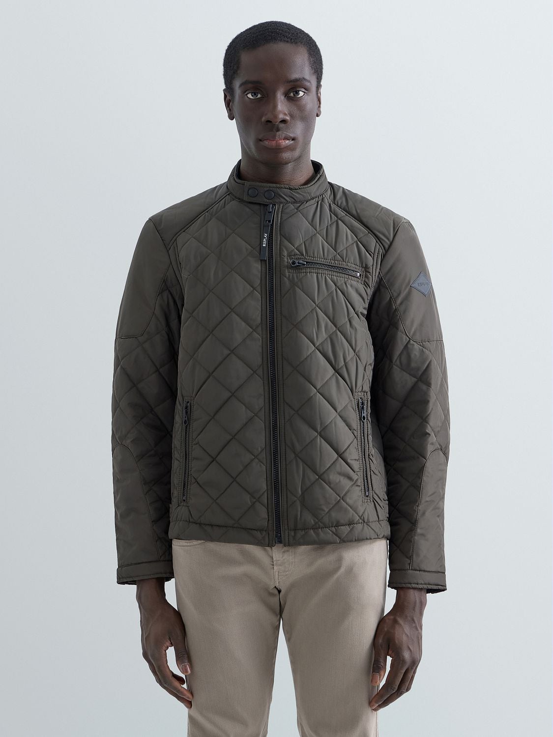 REPLAY FULL-ZIP QUILTED JACKET M8000 .000.84442 DARK OLIVE 2