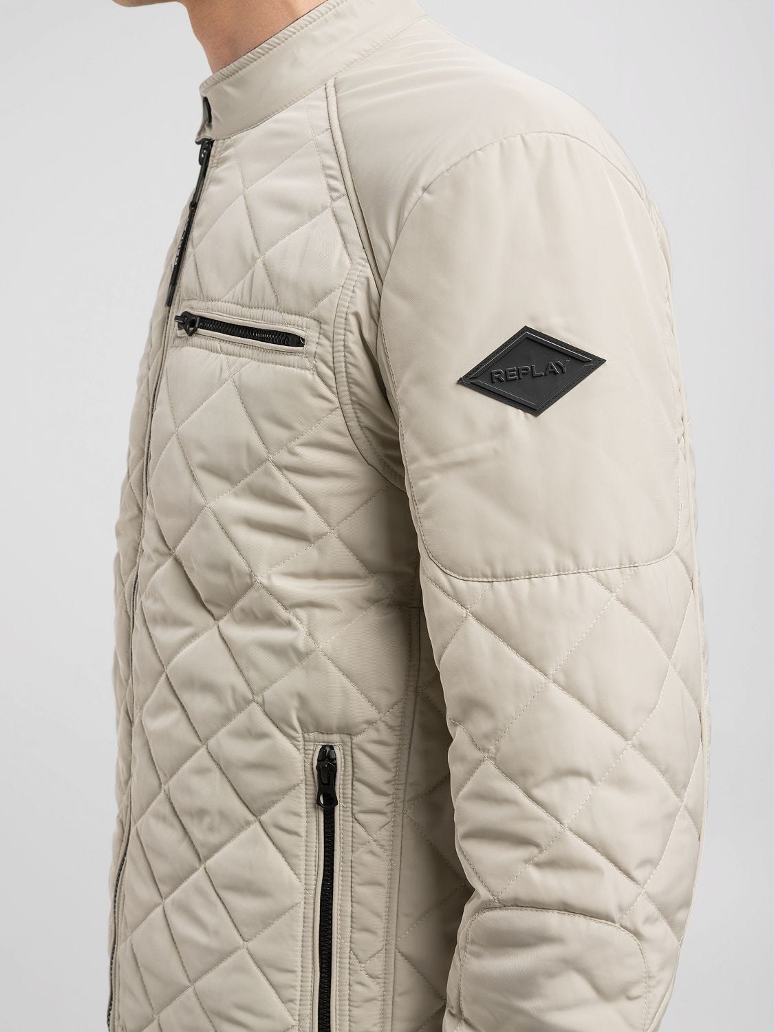 Full-zip technical fabric jacket Sand | Replay Jeans