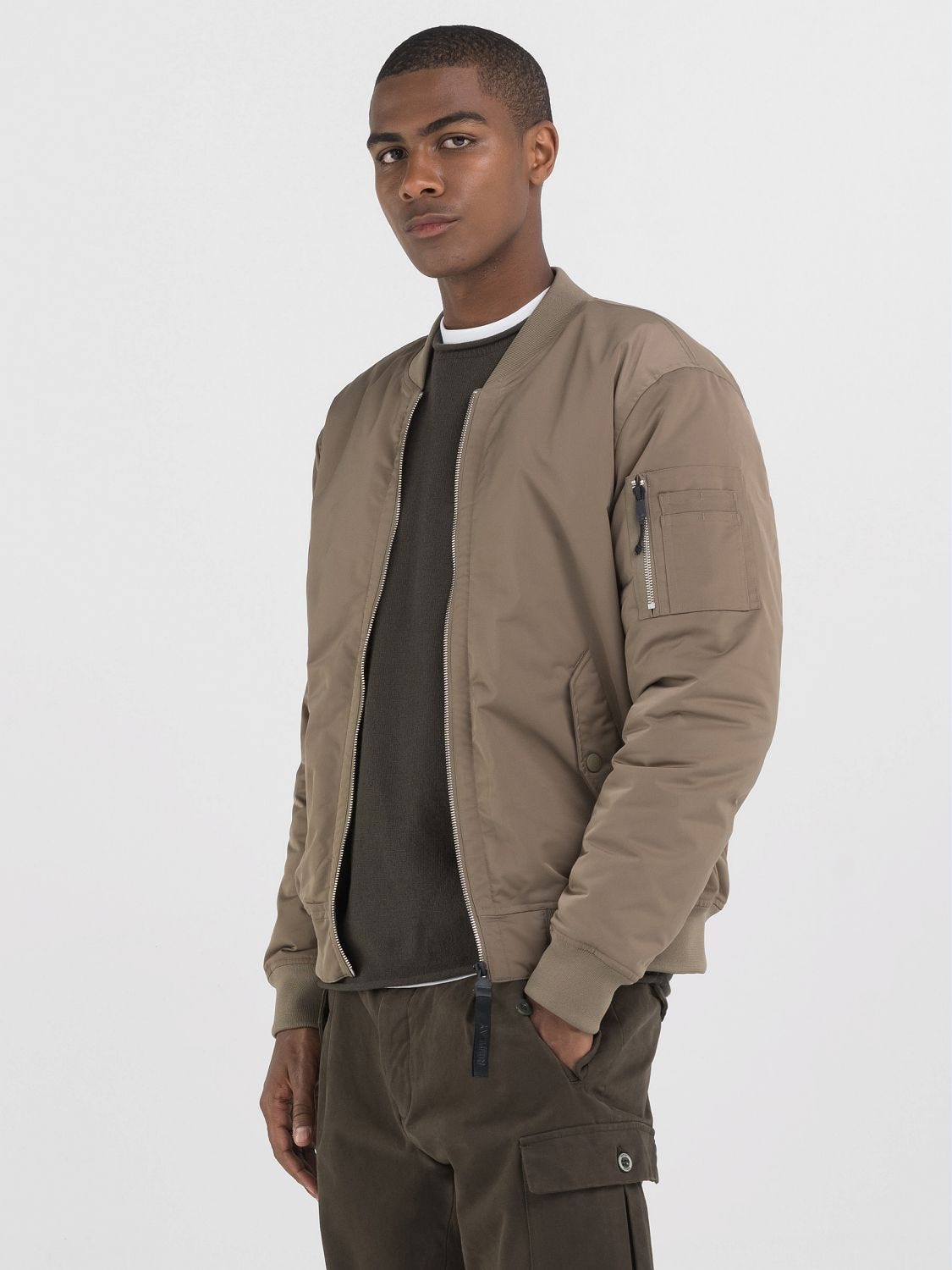 Poly satin jacket Light mud | Replay Jeans