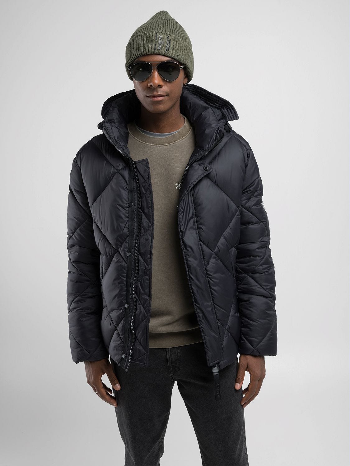 Recycled nylon jacket Black | Replay Jeans