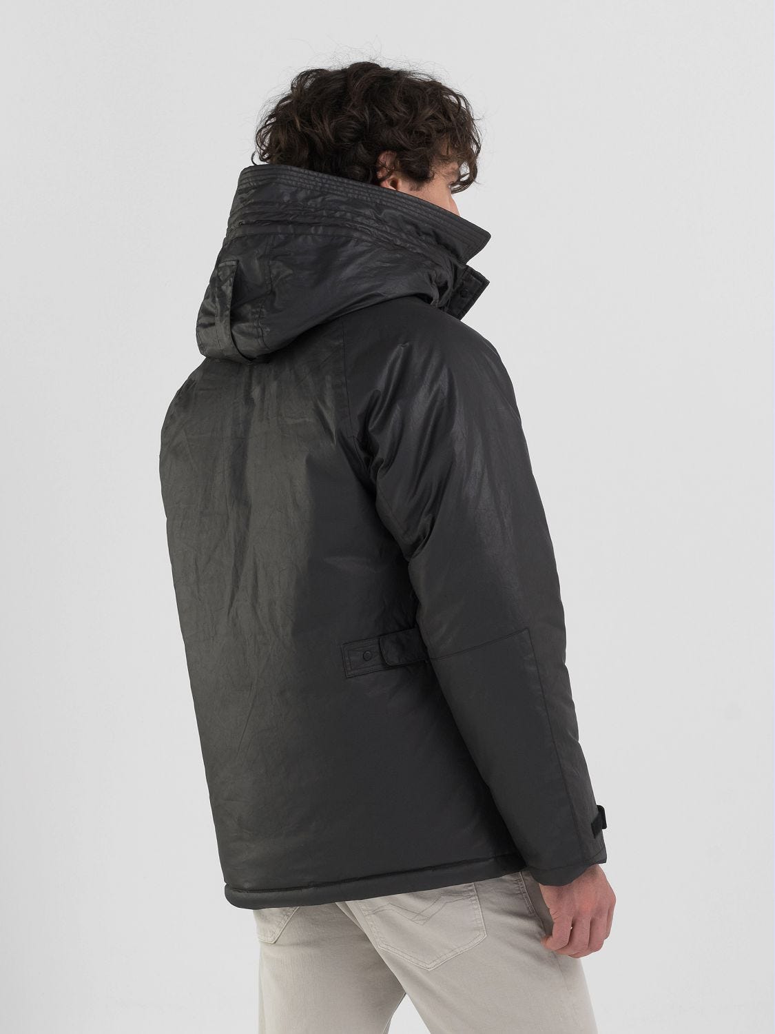 Hooded twill jacket with pockets Blackboard | Replay Jeans