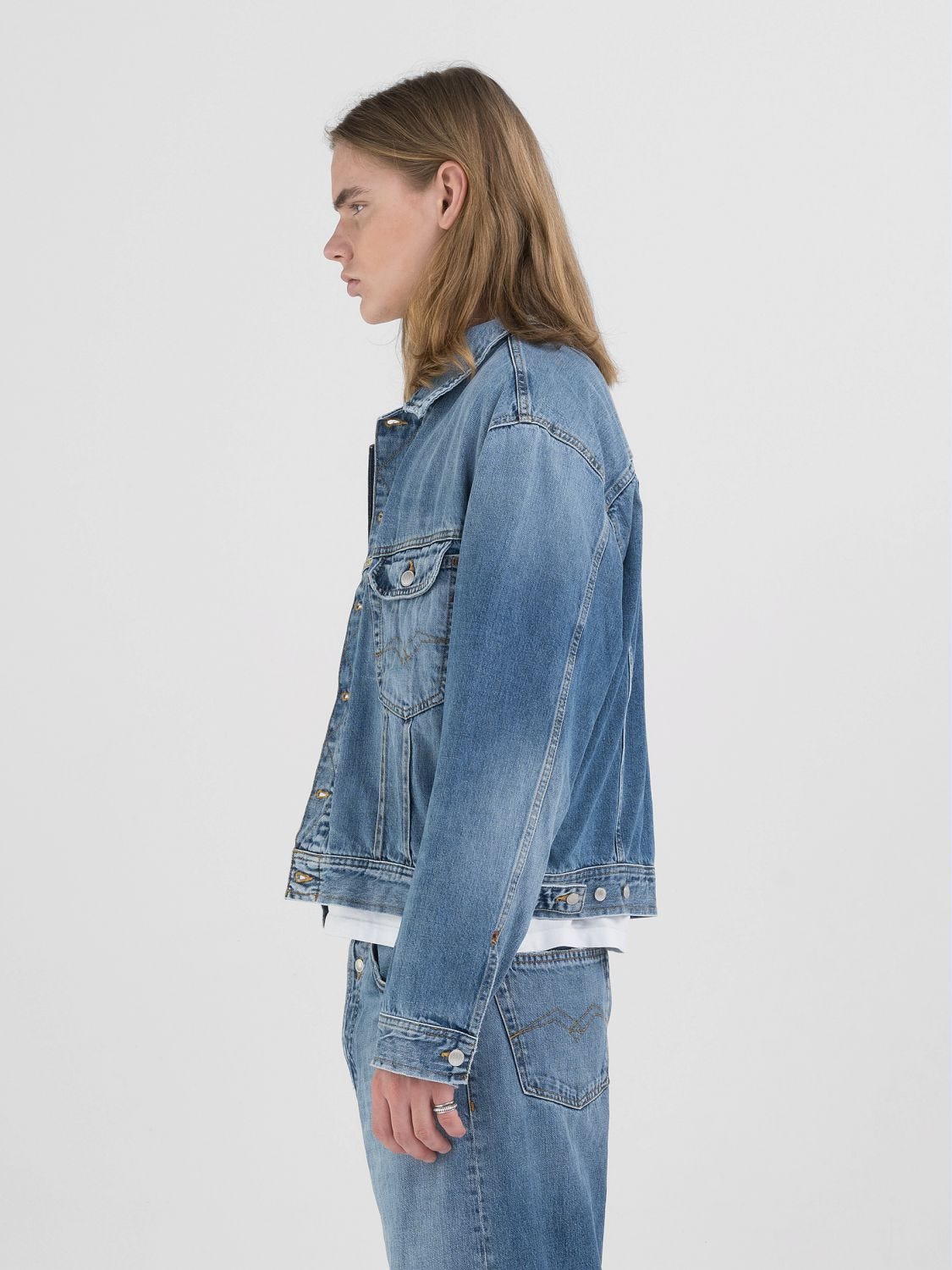 9zero1 mid denim jacket Medium blue | Replay Jeans