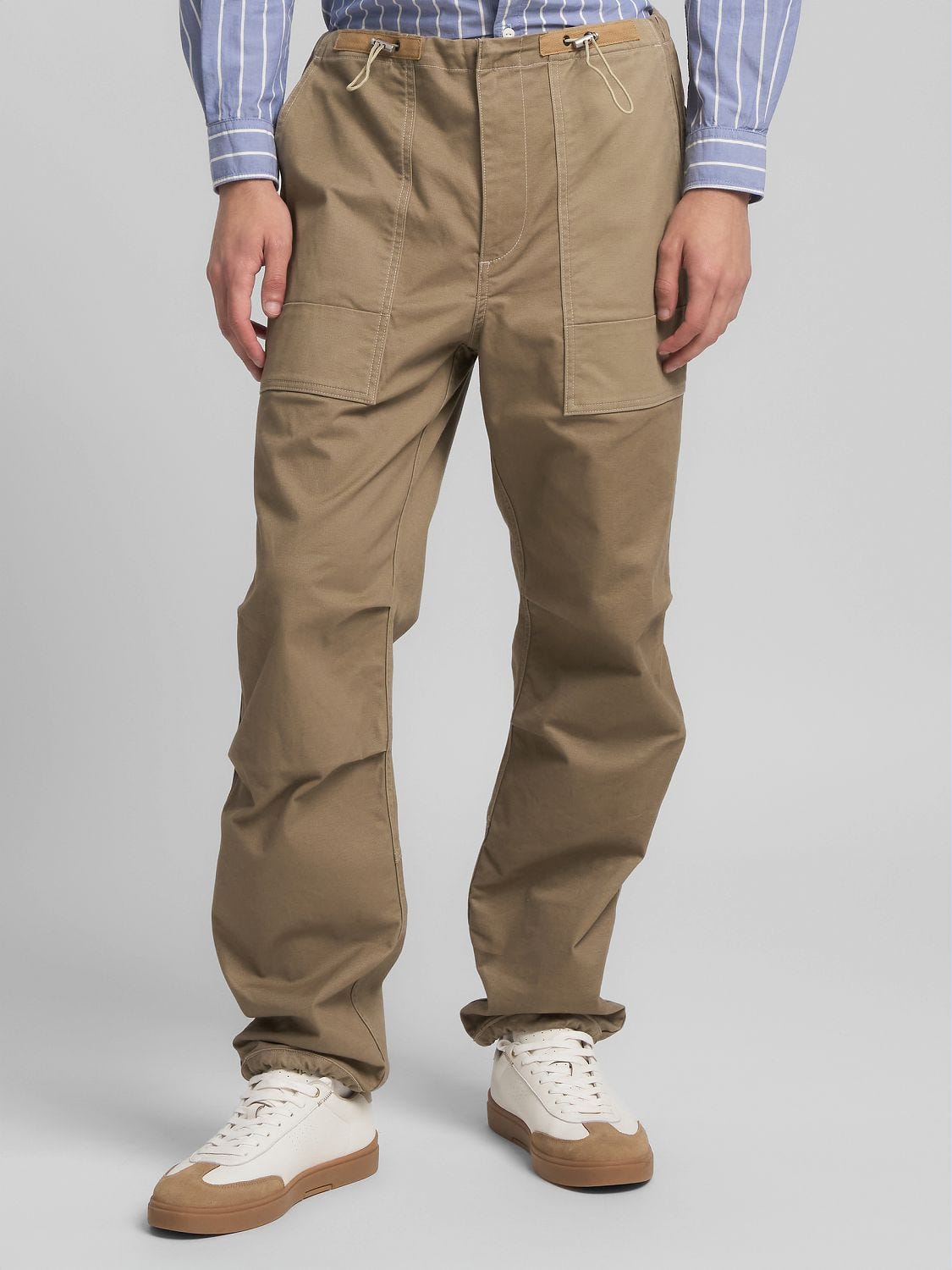 【I AM MARI】Chino Pin Tuck Short Cotton Pants Stretch cotton twill chinos Light coffee | Replay Jeans