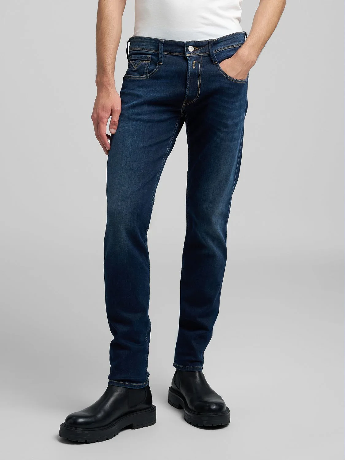 REPLAY ANBASS SLIM-FIT JEANS M914Y .000.41A 900 DARK BLUE 2