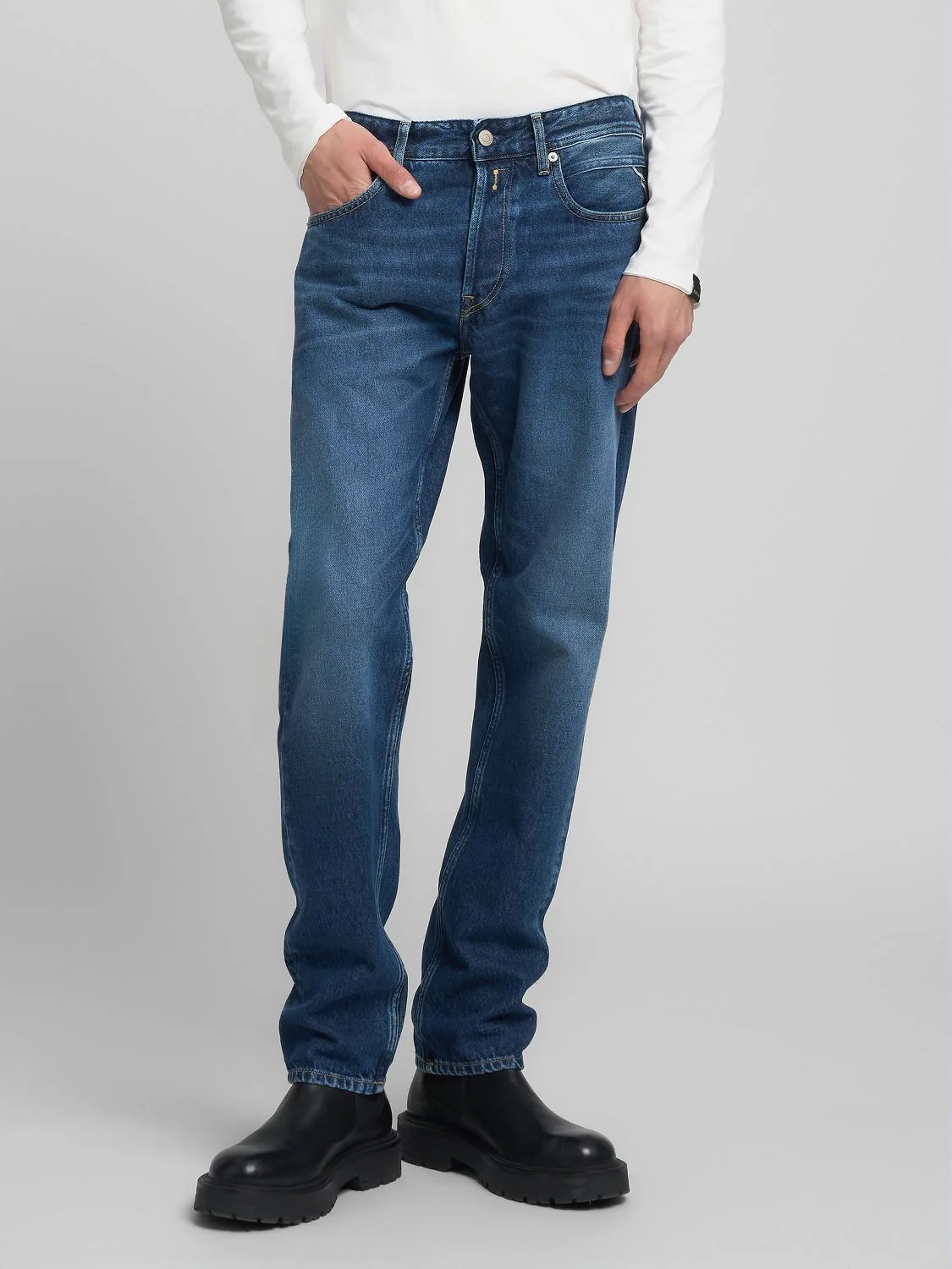 REPLAY GROVER STRAIGHT-FIT JEANS MA972 .000.886 0C1 DARK BLUE 4