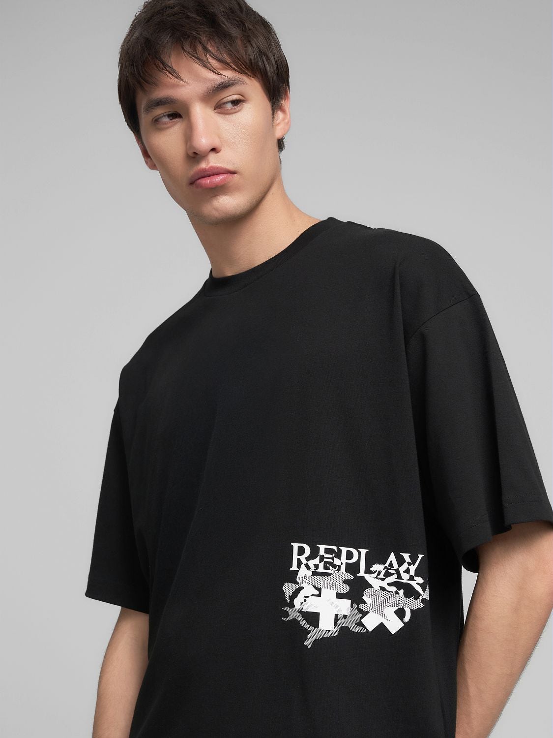 Crew-neck t-shirt with replay x martin garrix logos and
