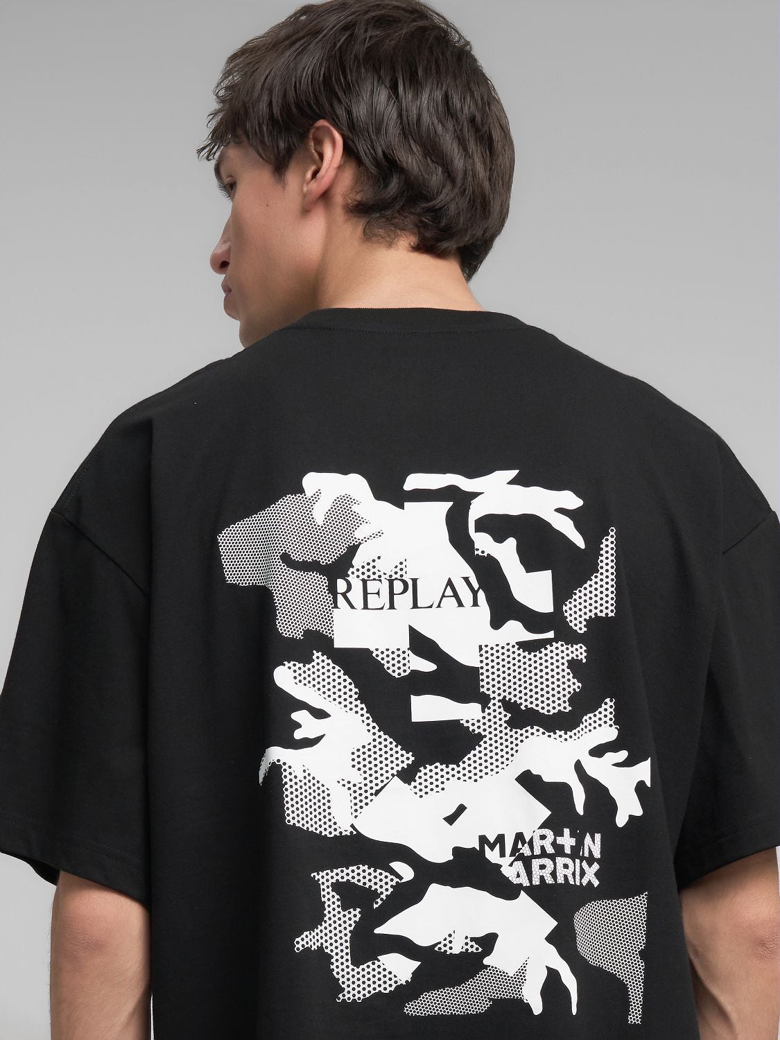 Crew-neck t-shirt with replay x martin garrix logos and graphic