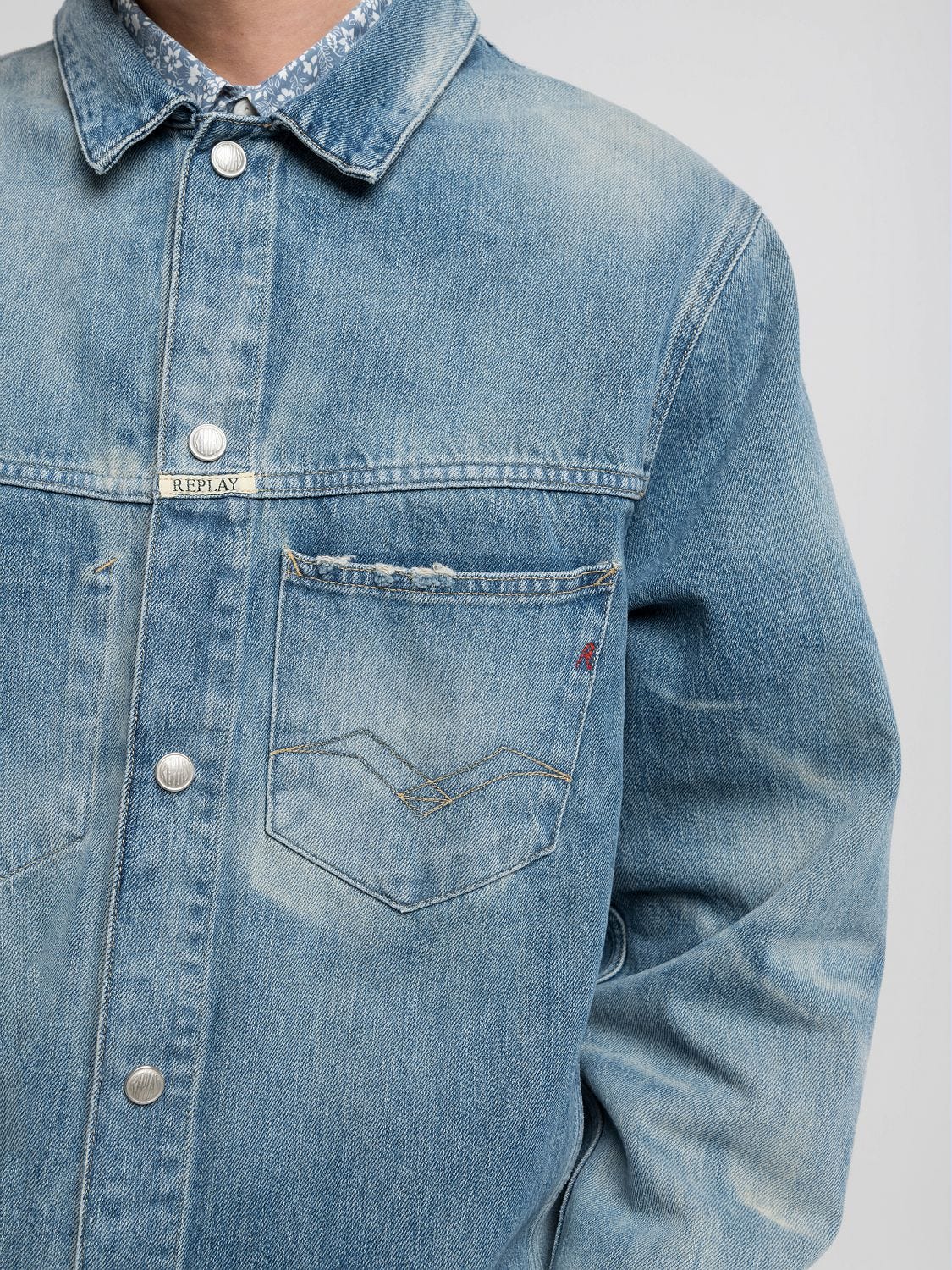 9zero1 recycled denim jacket Medium blue | Replay Jeans