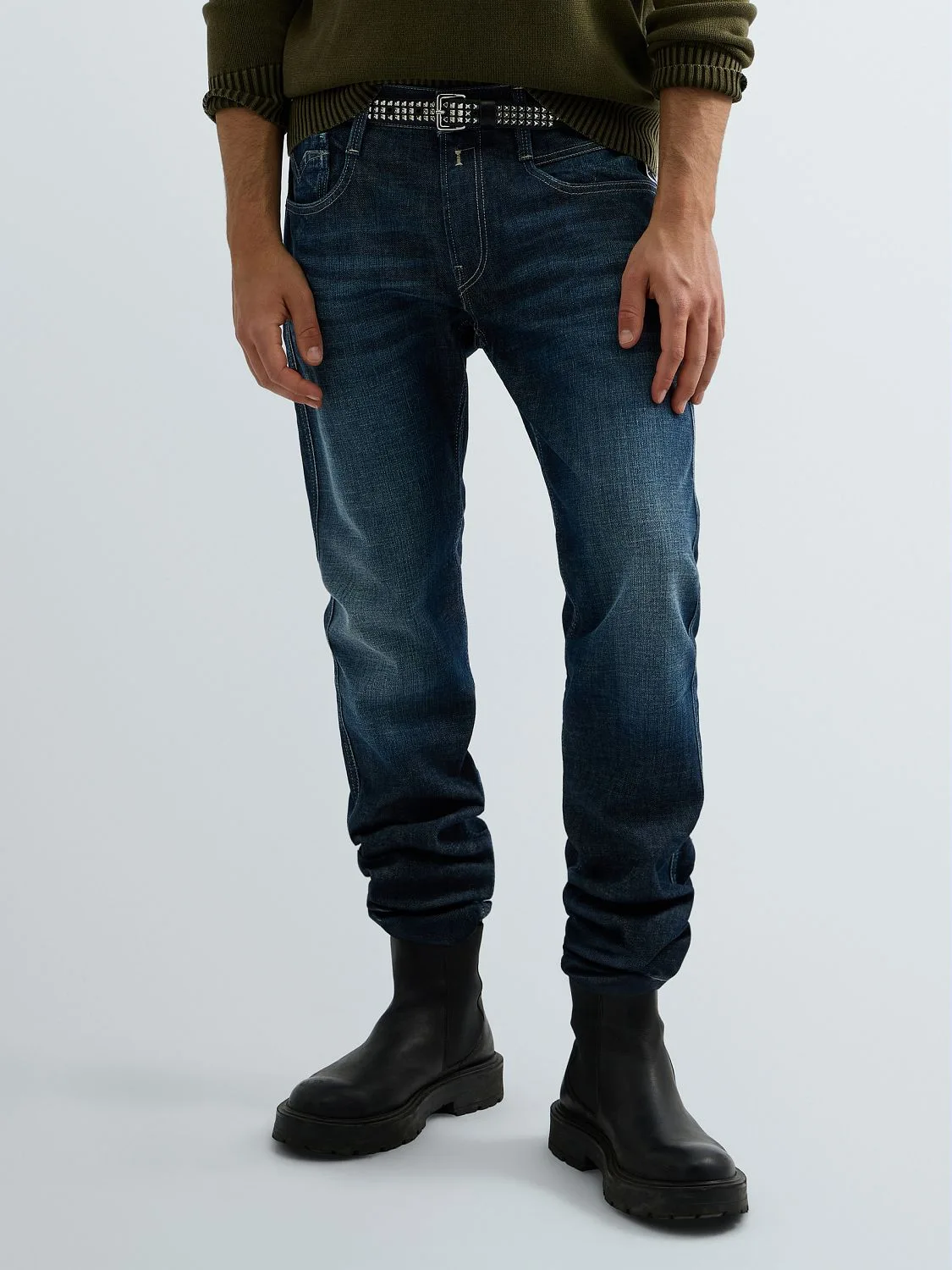 REPLAY ANBASS SLIM-FIT JEANS M0914 .000.619 272 DARK BLUE 2