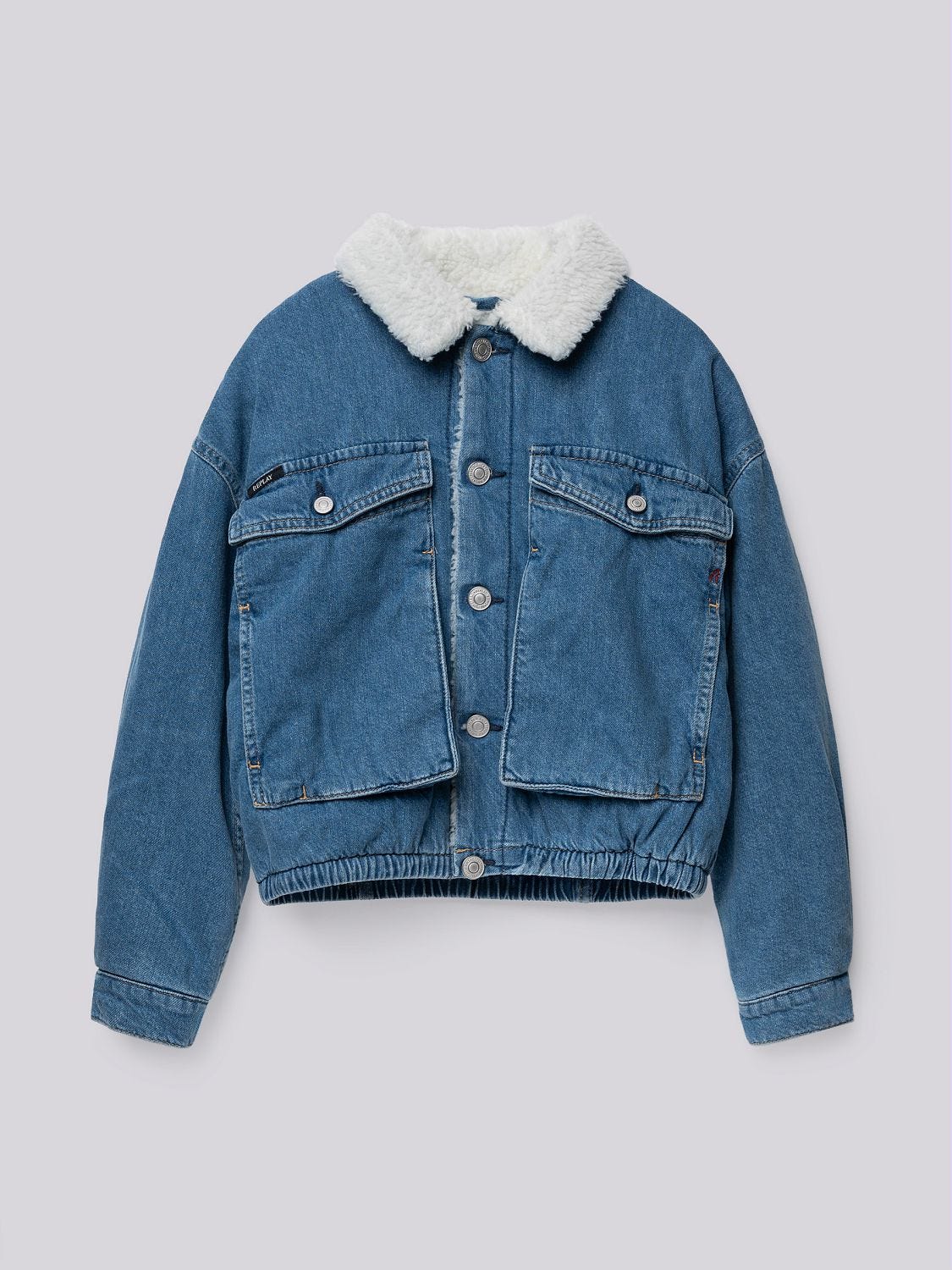 Lined denim jacket Light blue | Replay Jeans