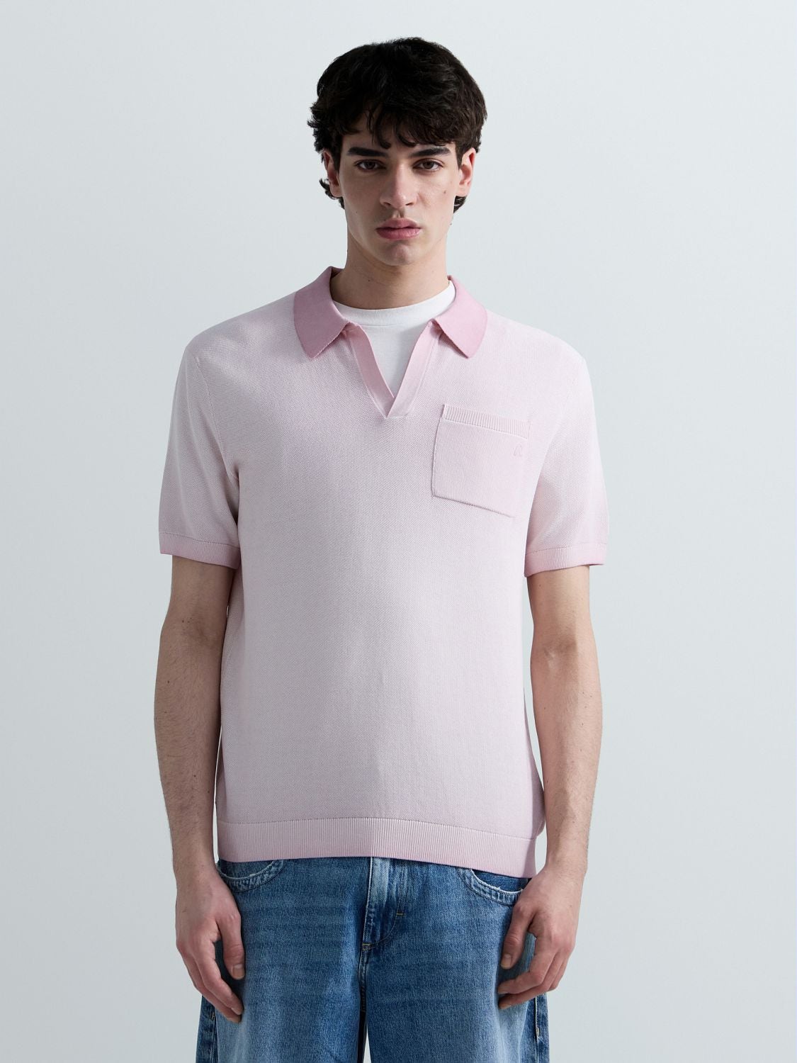 OMBRE KNIT COTTON POLO-SHIRT