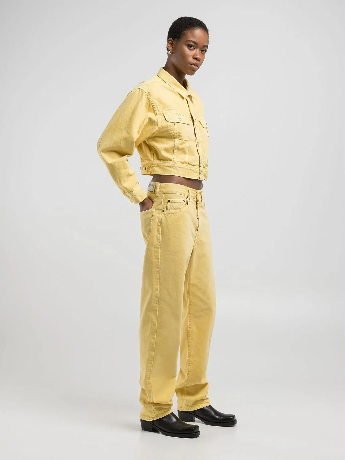 9zero1 cropped denim jacket Daisy yellow | Replay Jeans