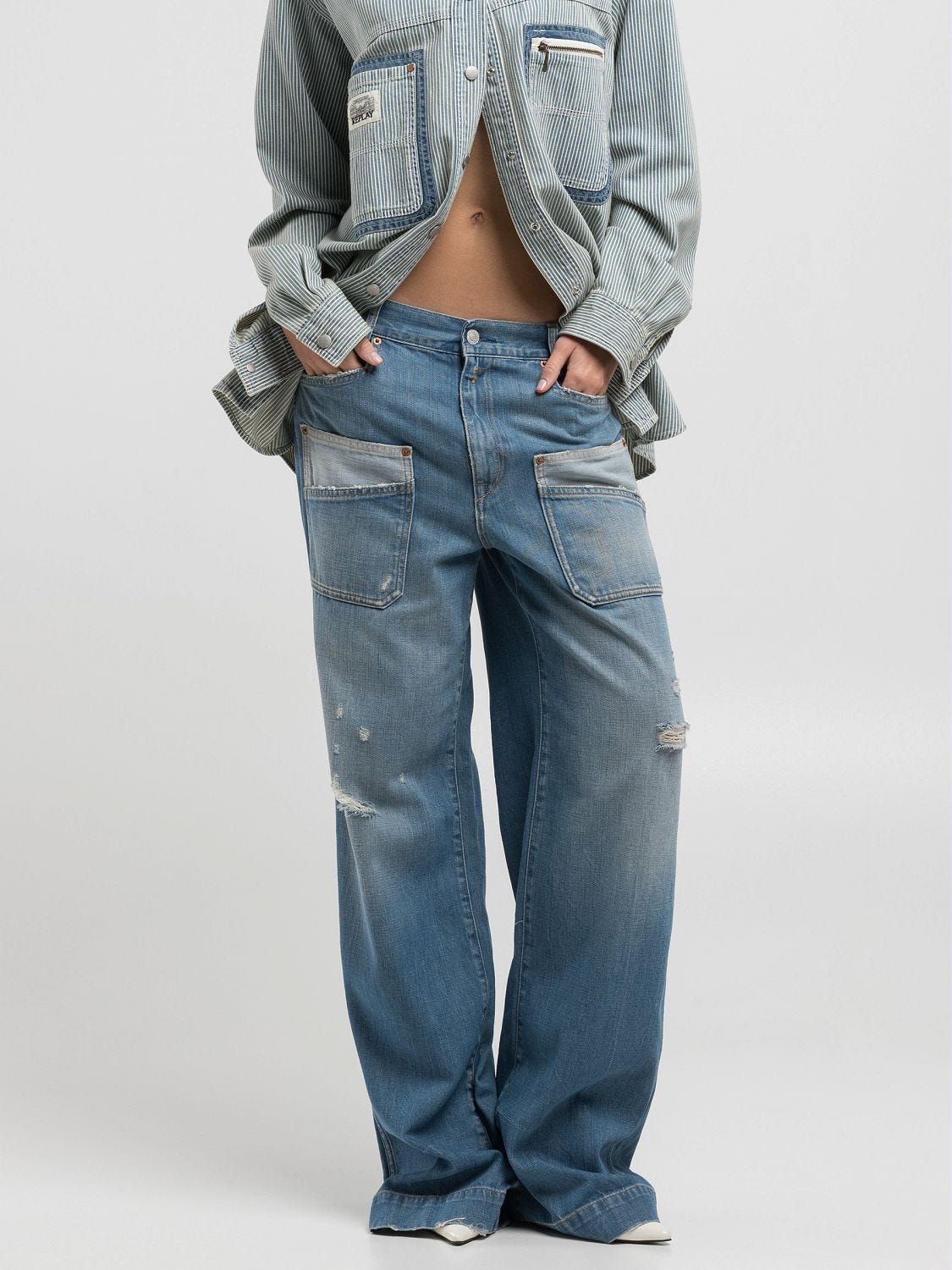 Jeans with rips Medium blue | Replay Jeans