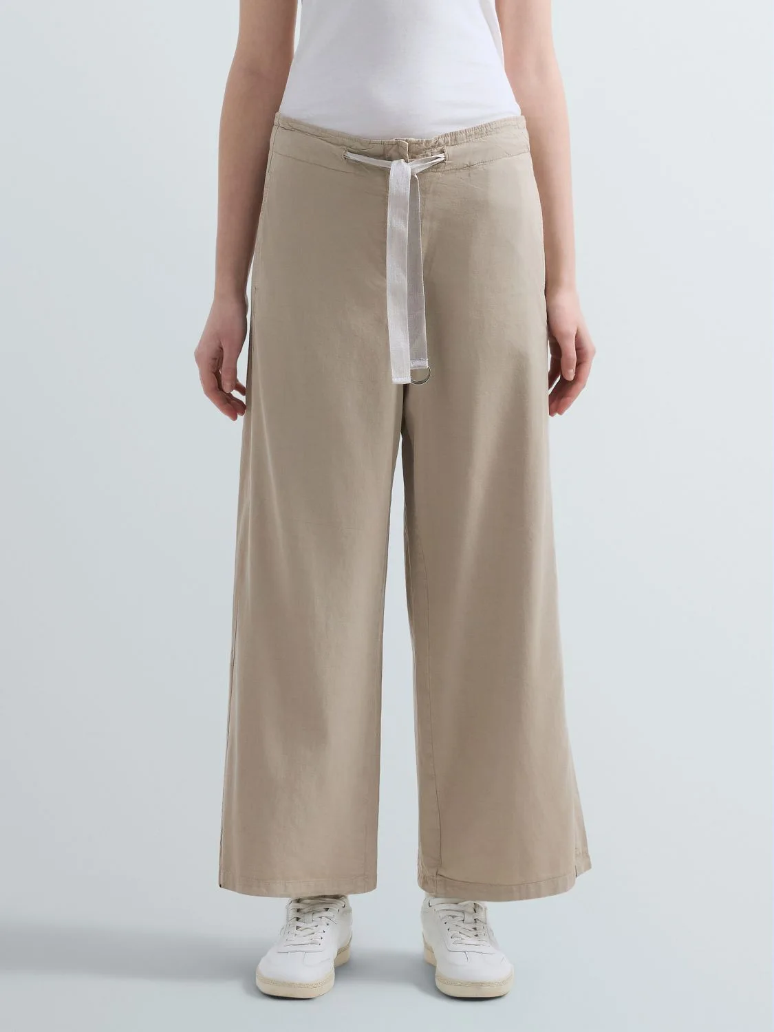 REPLAY WIDE-LEG TWILL TROUSERS W8195 .000.85530G CRETE 2